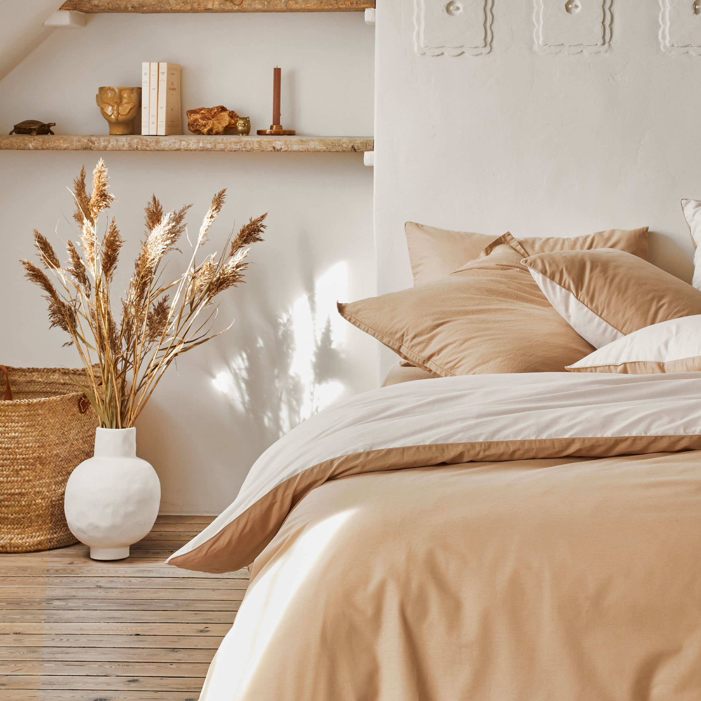 Essix Dekbedovertrek Bons Jours Katoen 145TC Sable - Creme