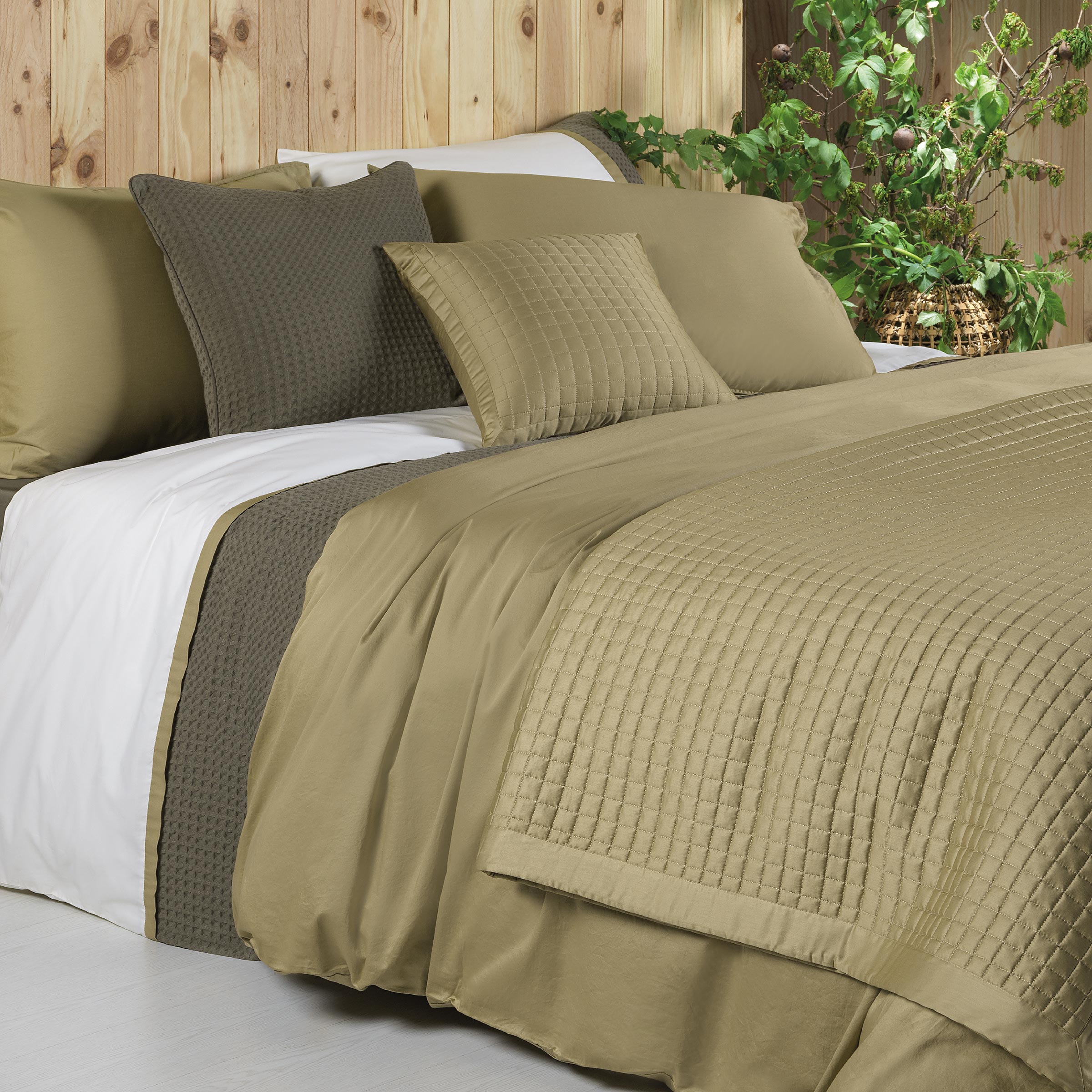 Dommelin Dekbedovertrekset Bari Percal 200TC Leem - Brons