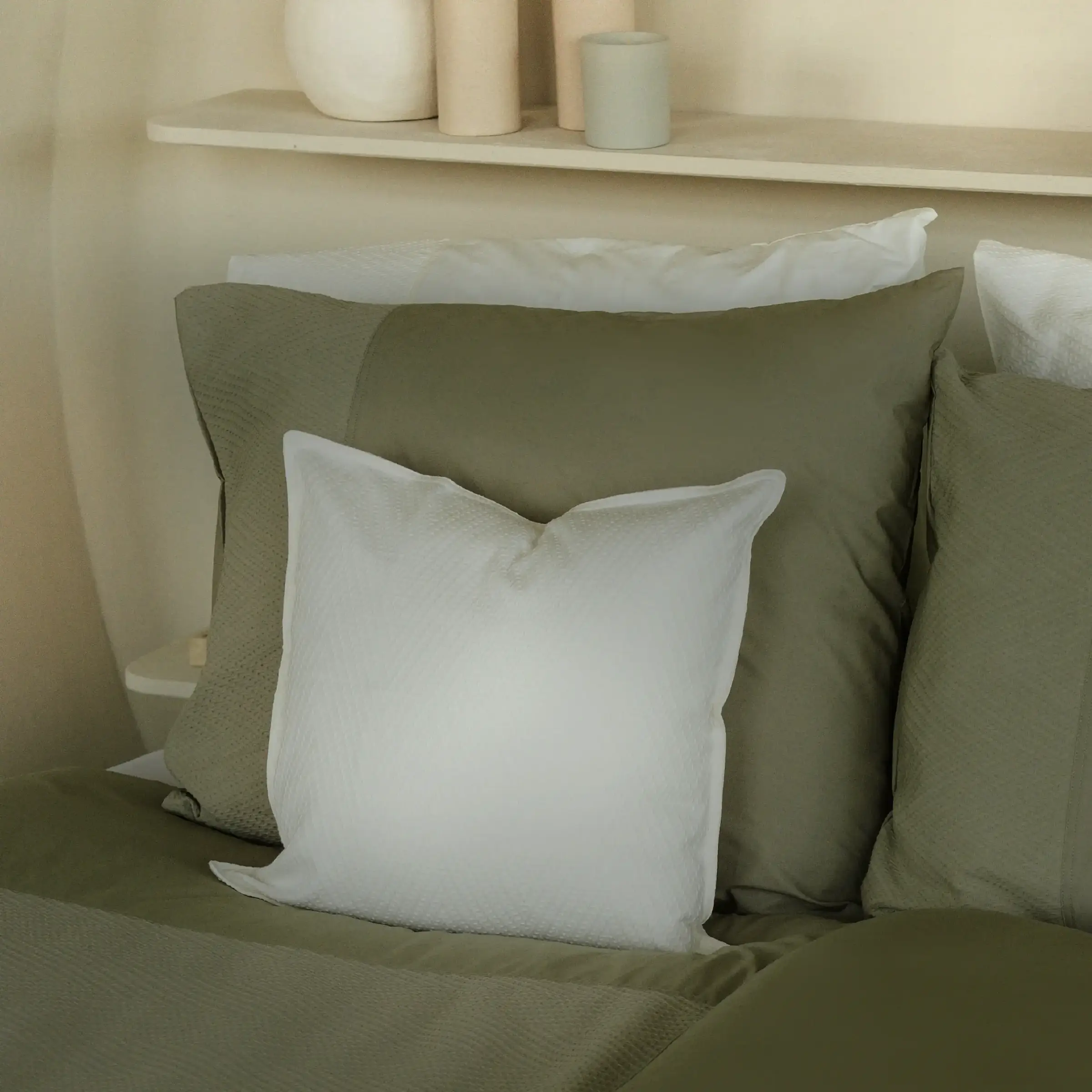 Dommelin Dekbedovertrekset Liva Percal 200TC Olijf