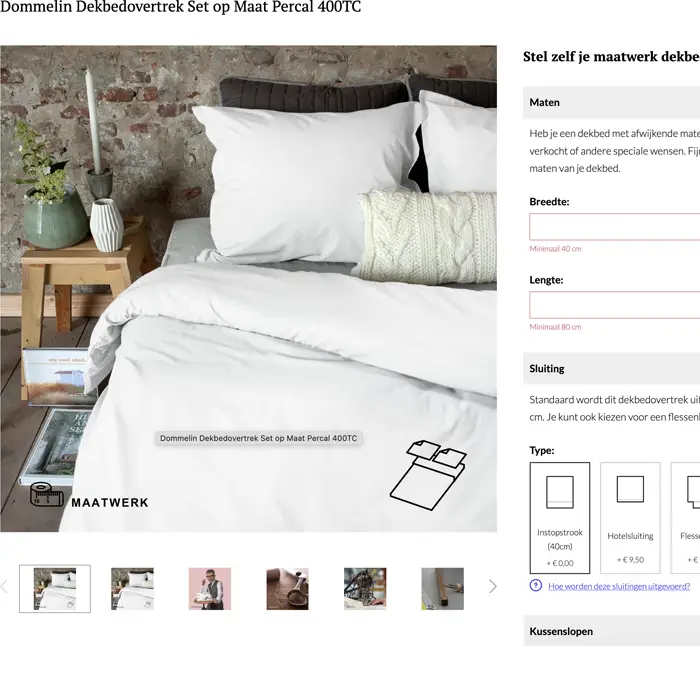 Dommelin maatwerk percal 400TC