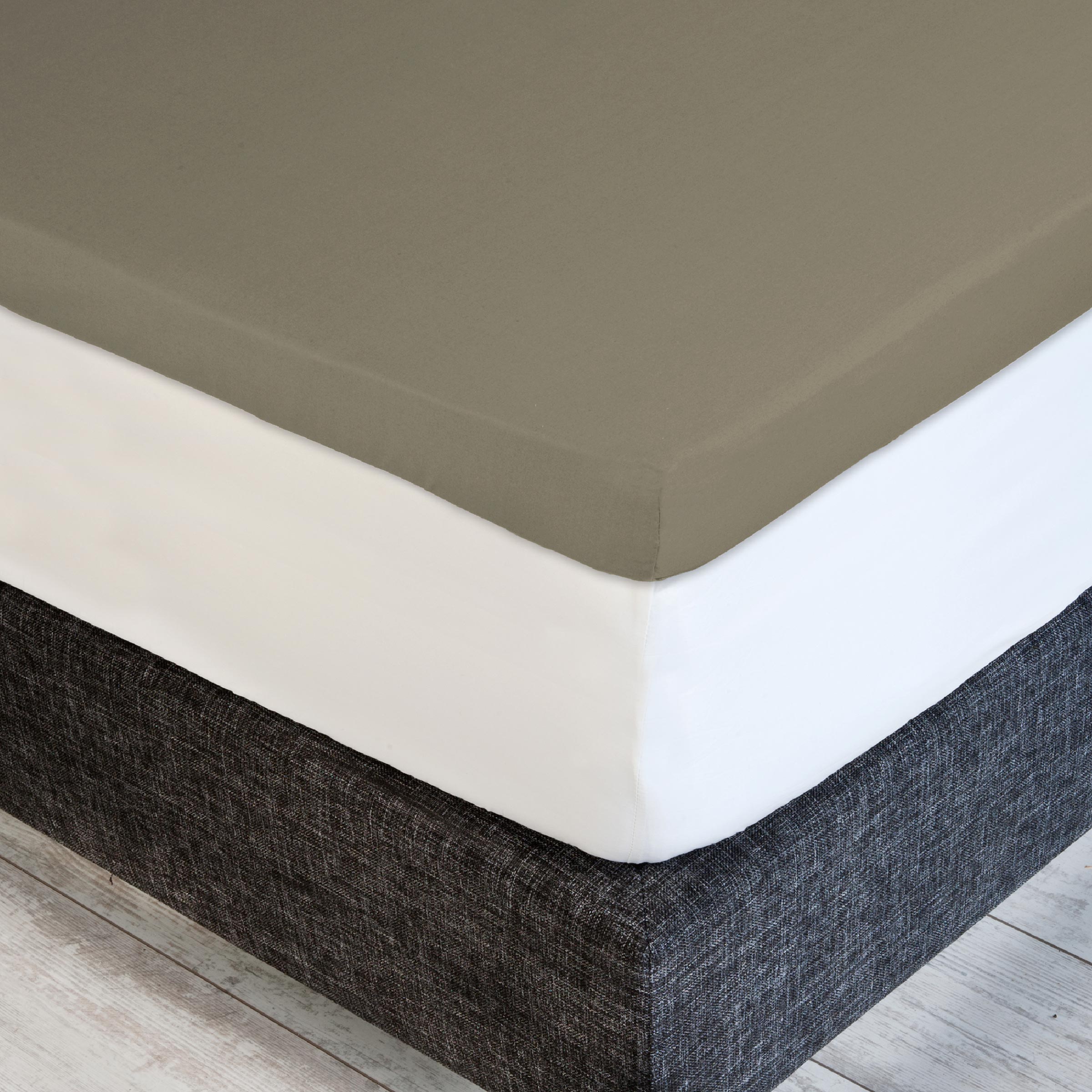 Dommelin Dubbel Split Topper Hoeslaken Satijn 300TC Taupe