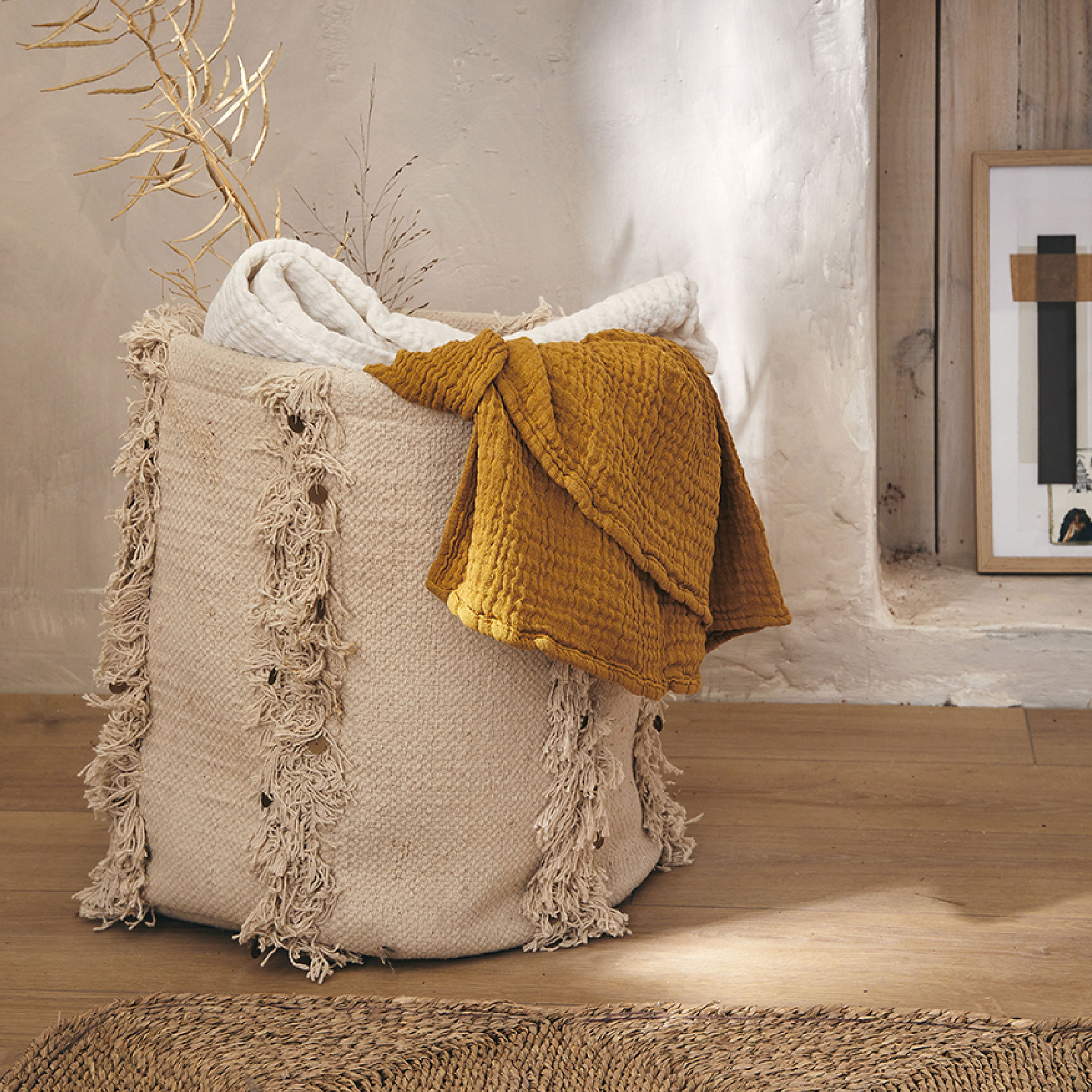 Essix Sprei Jazzy Stonewashed Katoengaas Wit 260 x 240 cm