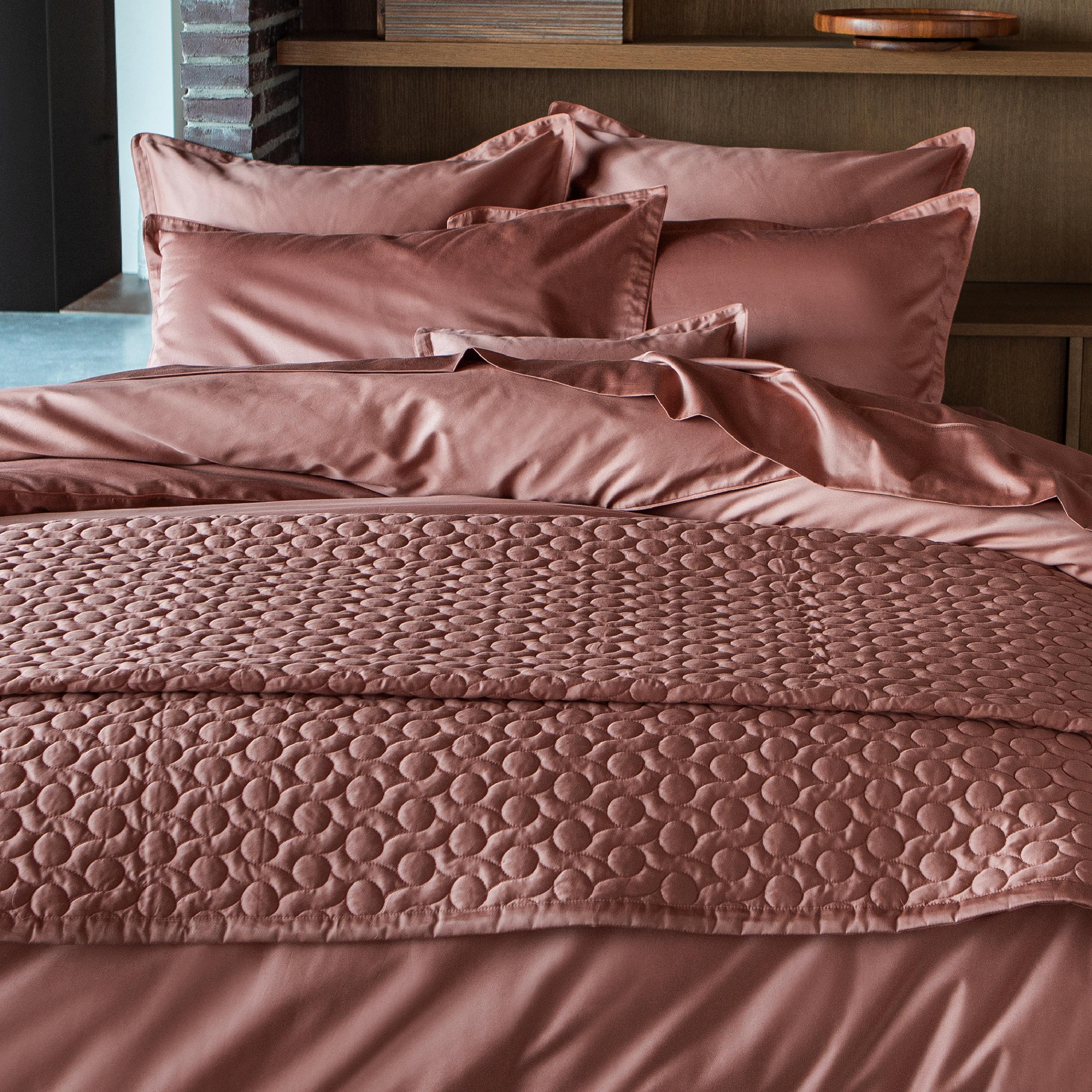 Alexandre Turpault Dekbedovertrek Teophile Organic Satijn Terracotta  