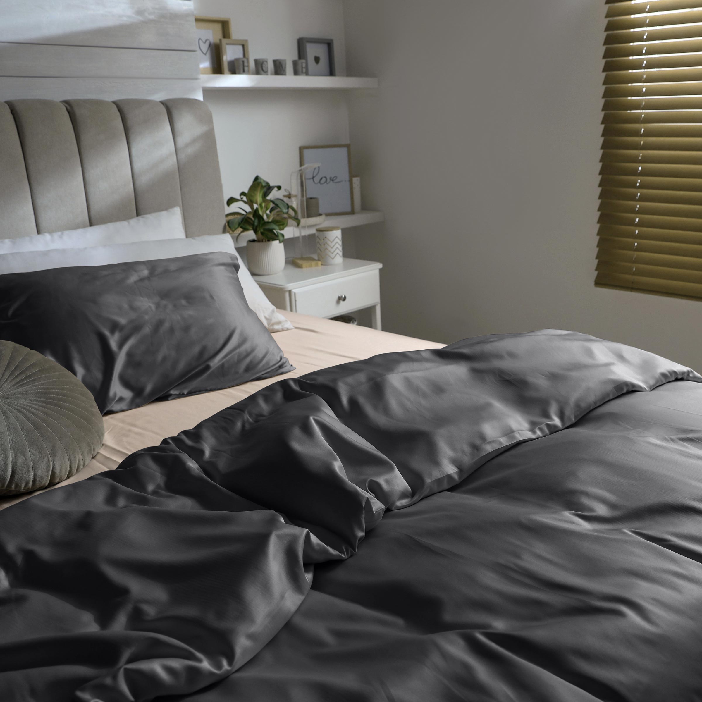 Dommelin Dekbedovertrek Set Satijn 300TC Steenkool 