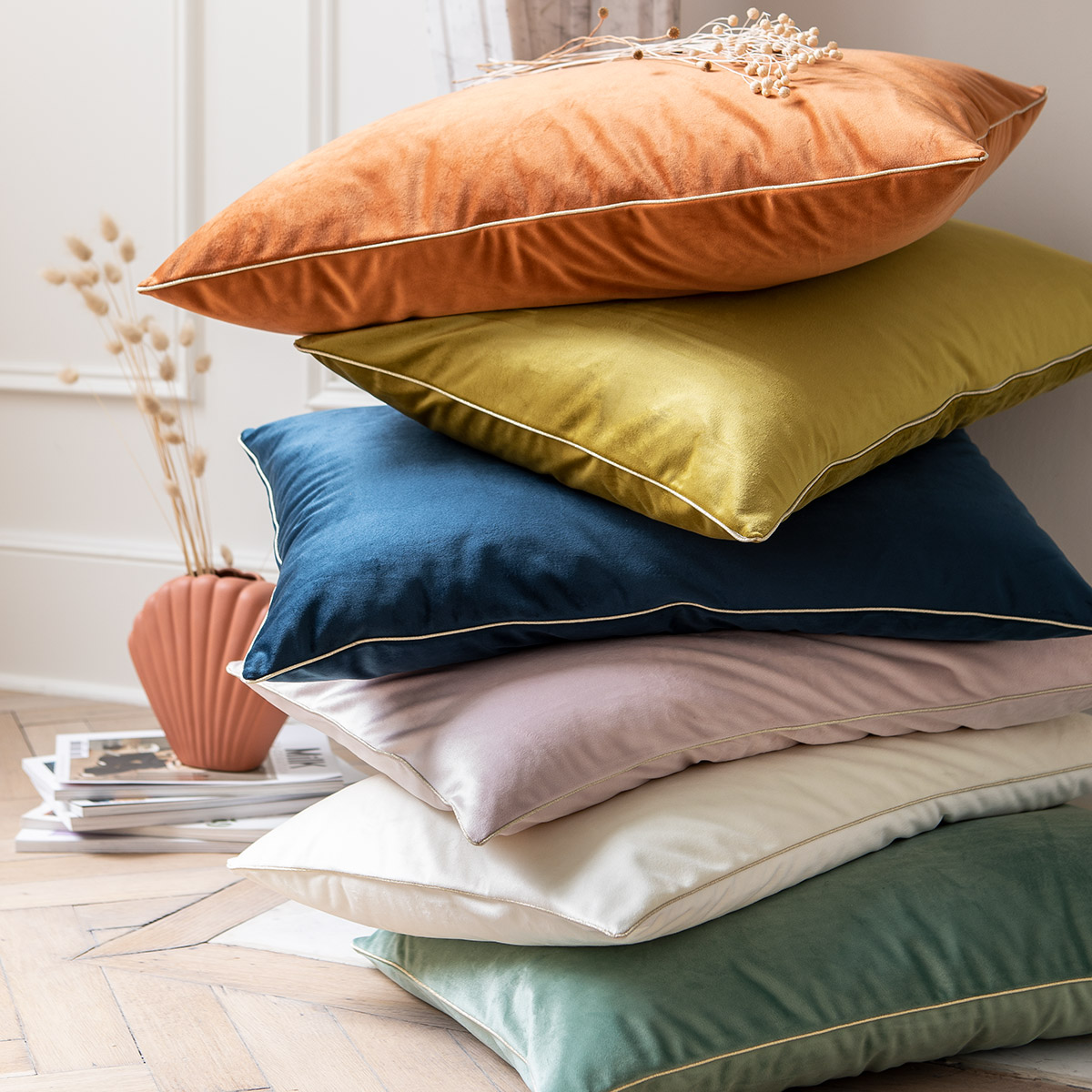 Essix Sierkussenhoes Gatsby Fluweel Bleu Russe 40 x 60 cm