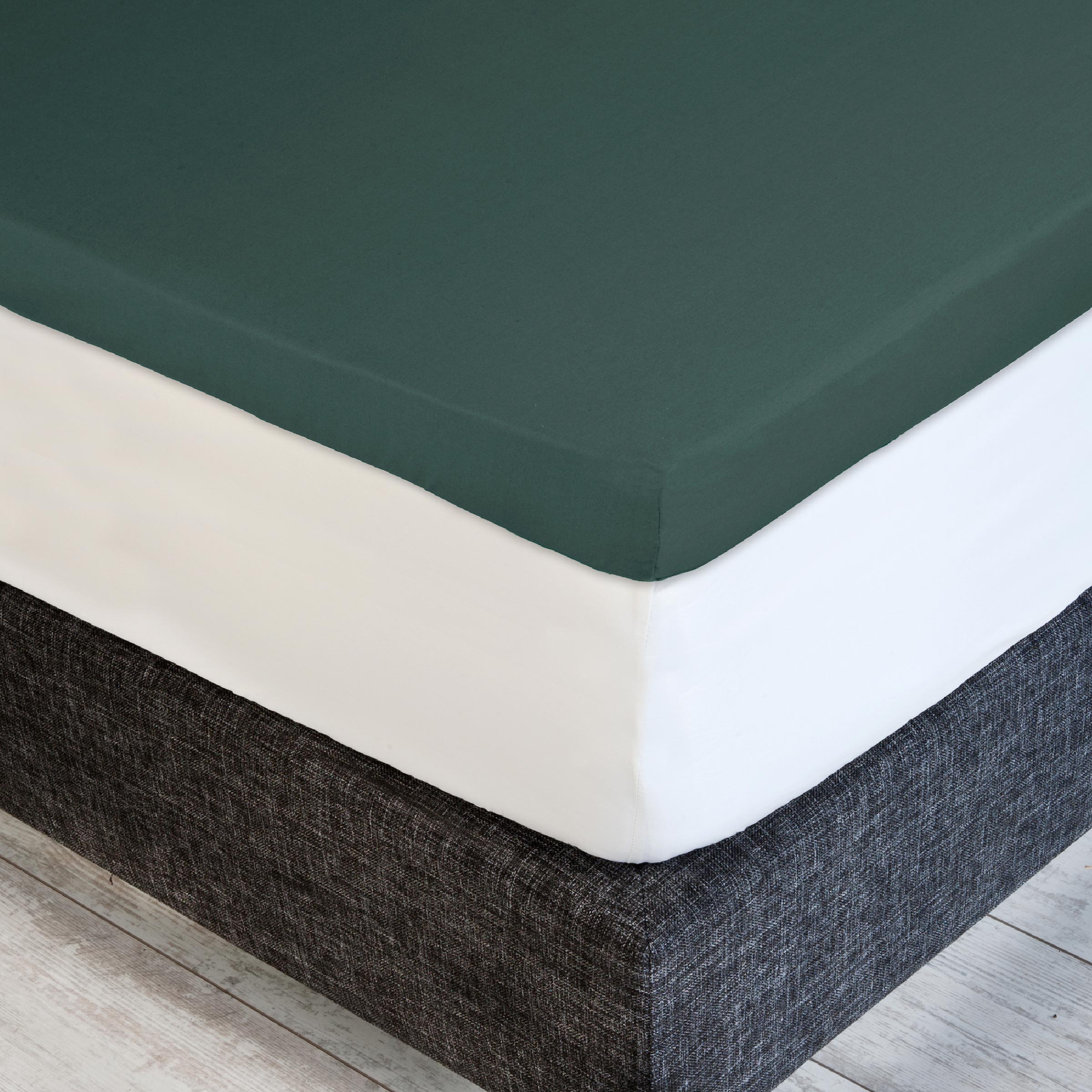 Dommelin Dubbel Split Topper Hoeslaken Percal 200TC Antiekgroen