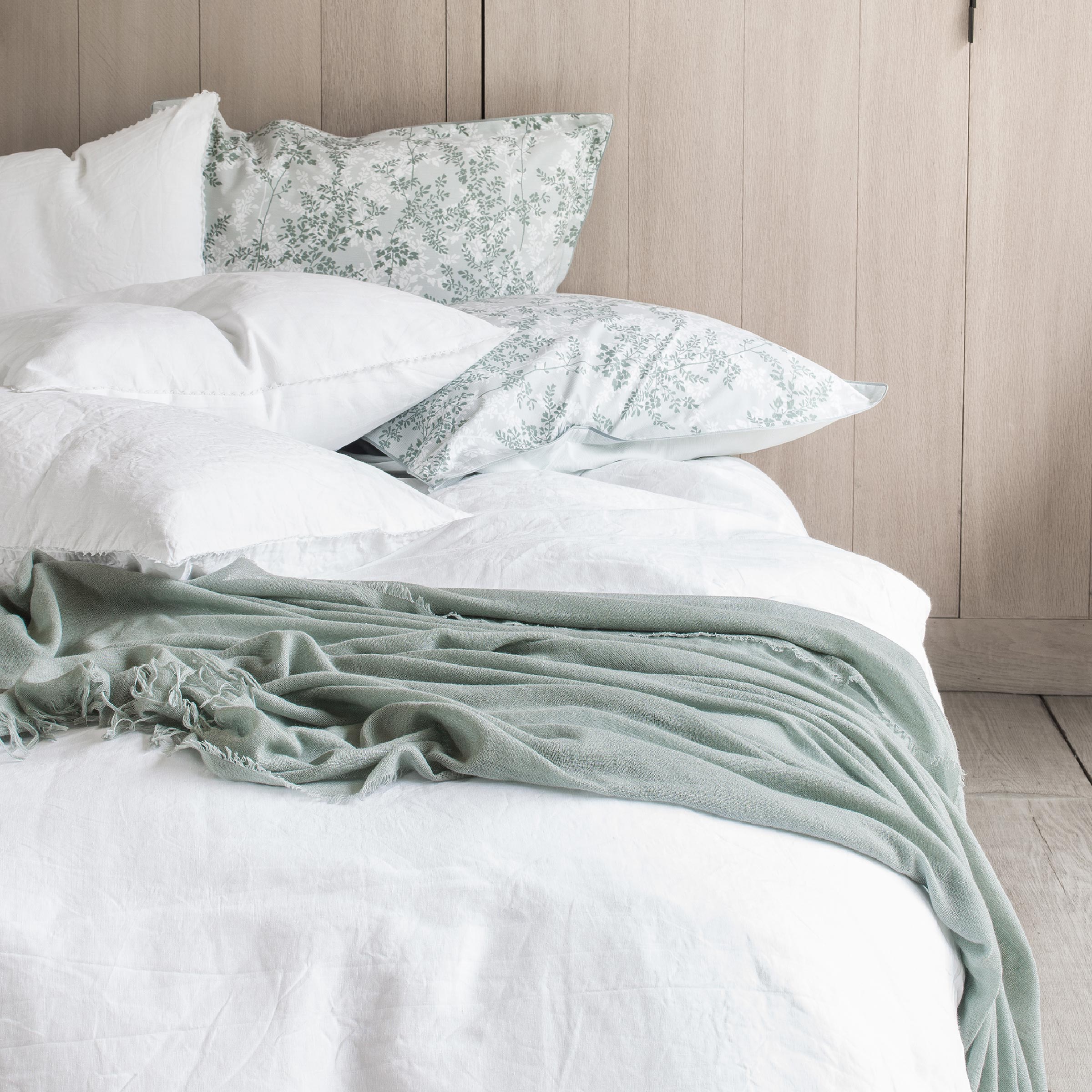 Alexandre Turpault Dekbedovertrek Nouvelle Vague Stonewashed Linnen Wit