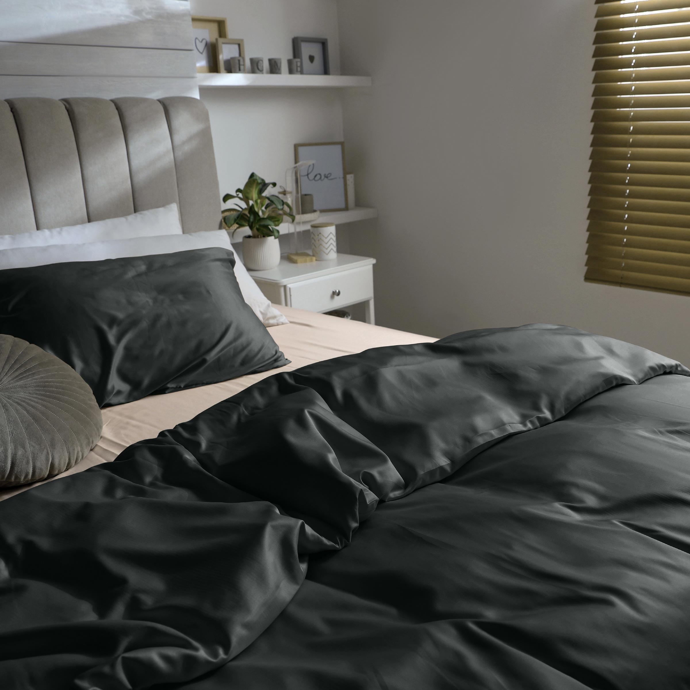 Dommelin Dekbedovertrek Set Satijn 300TC Donkergrijs