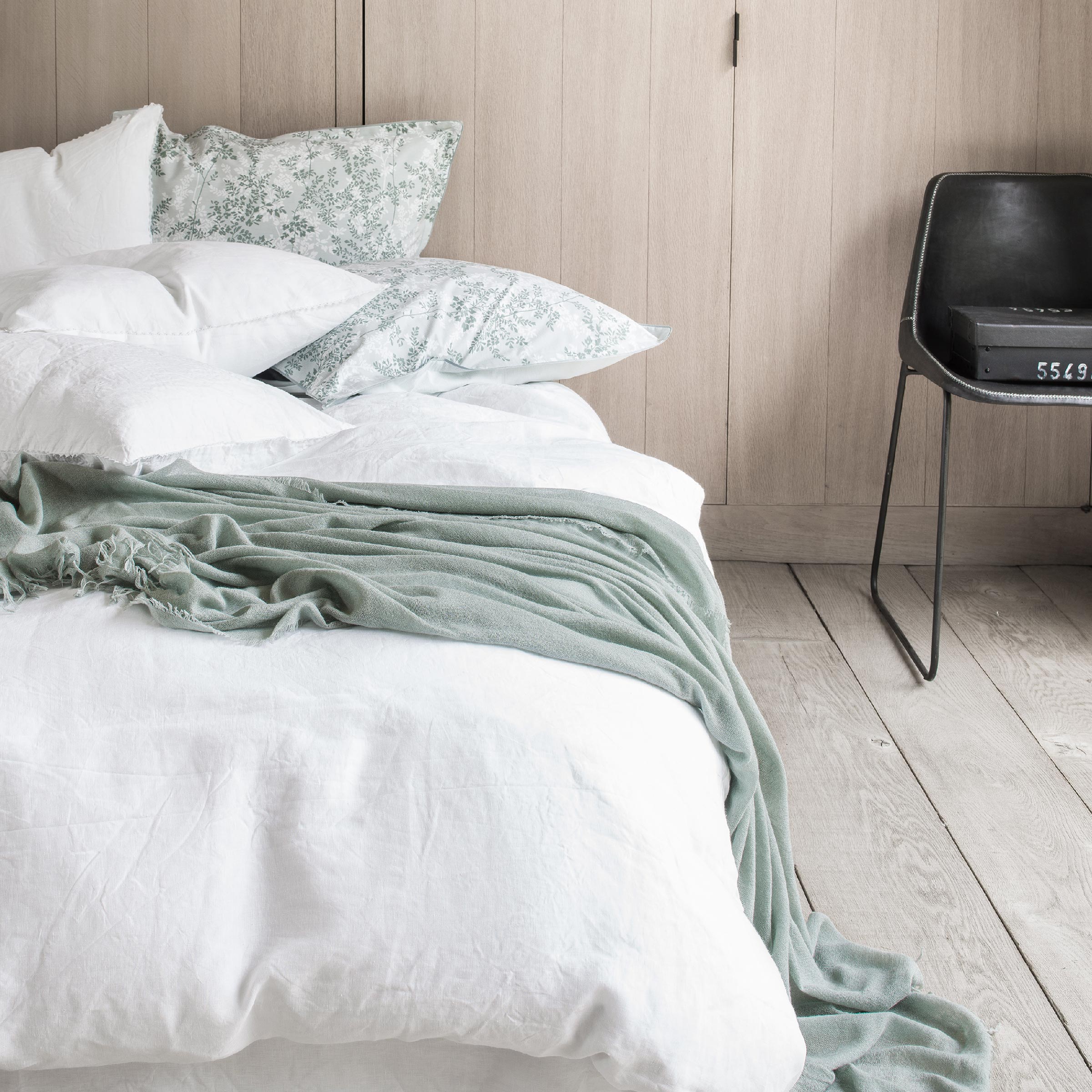 Alexandre Turpault Hoeslaken Nouvelle Vague Stonewashed Linnen Wit