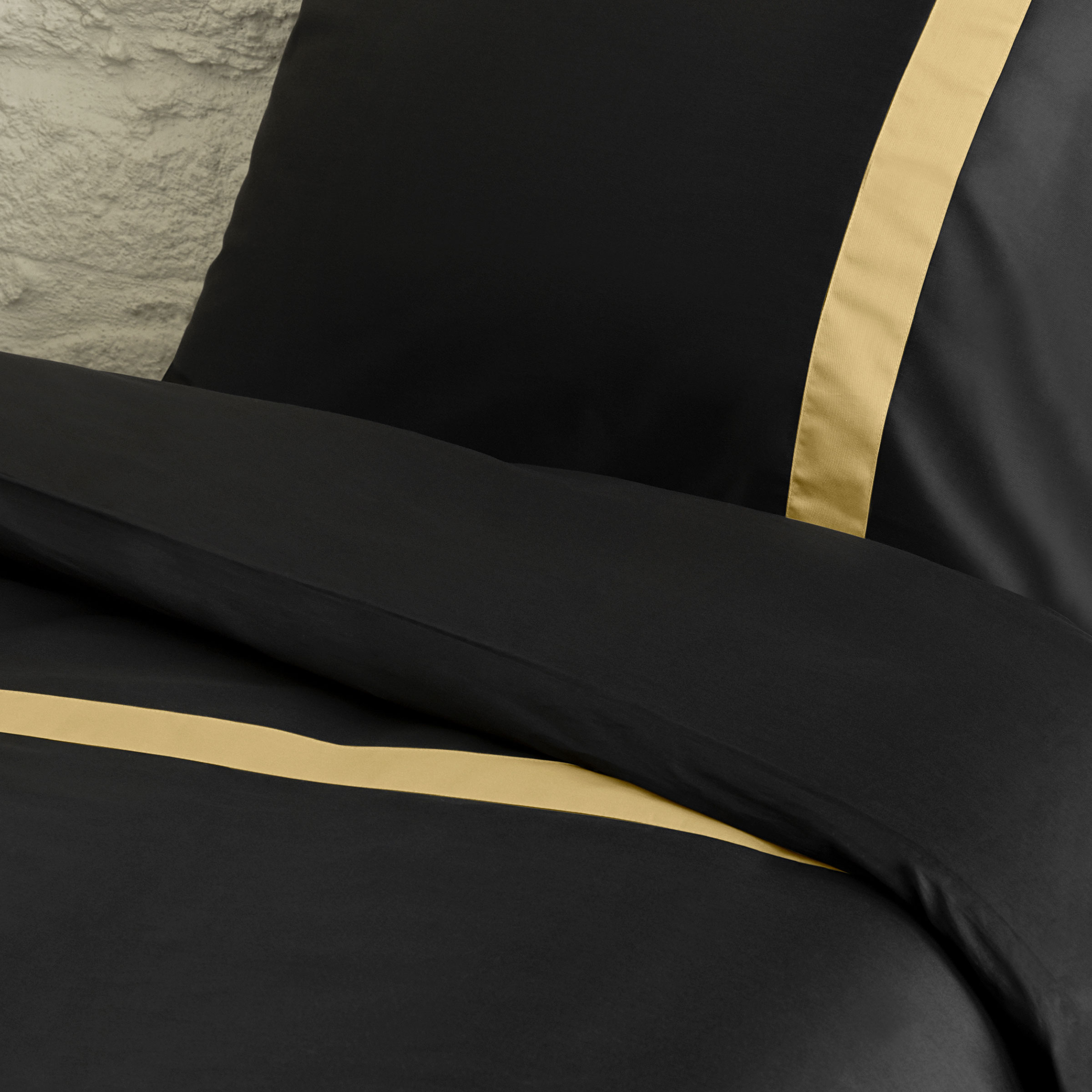 Dommelin Dekbedovertrekset Listra Satijn 300TC Zwart - Brons