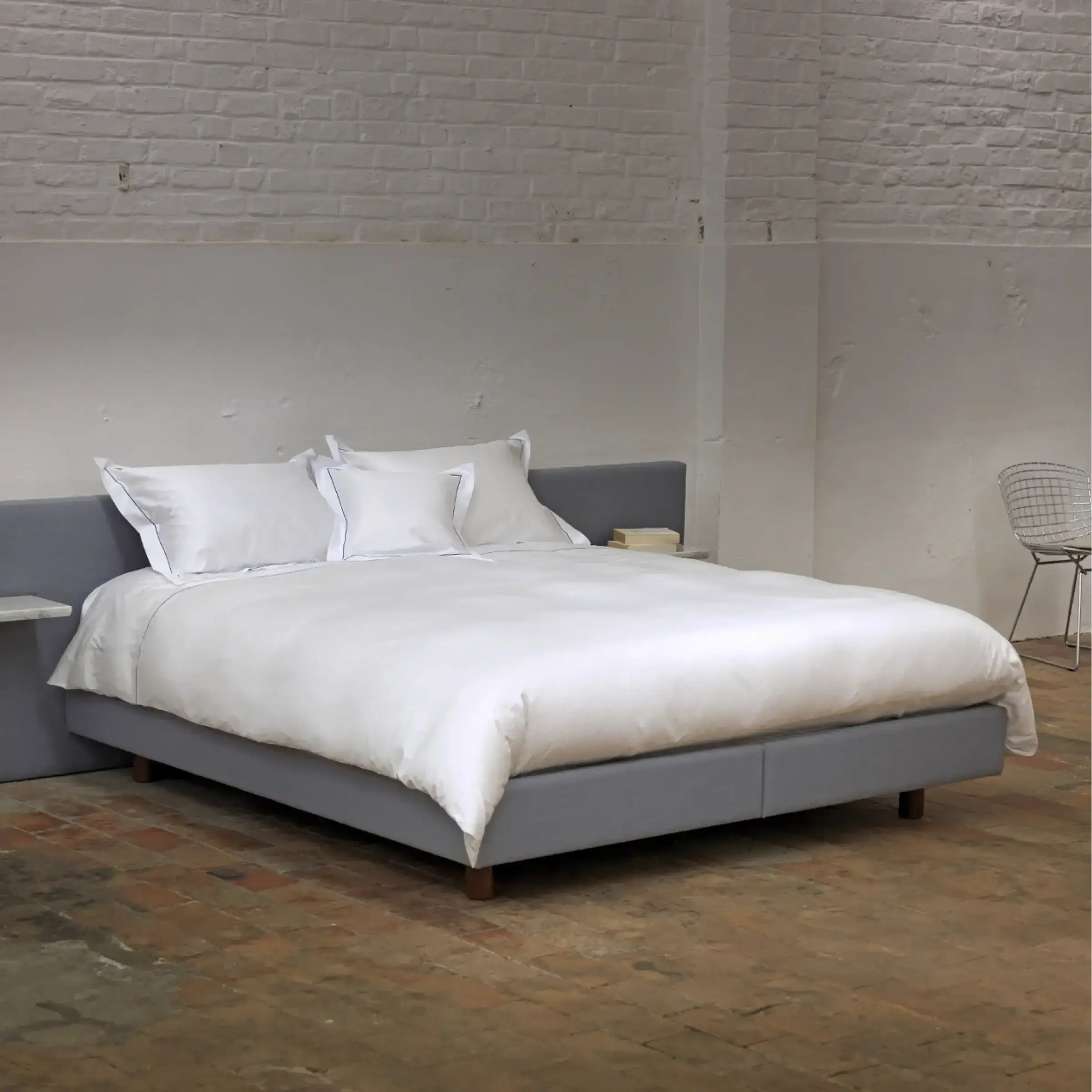 Lysdrap Kussensloop Volant Virgo Satijn 600TC Powder Blue