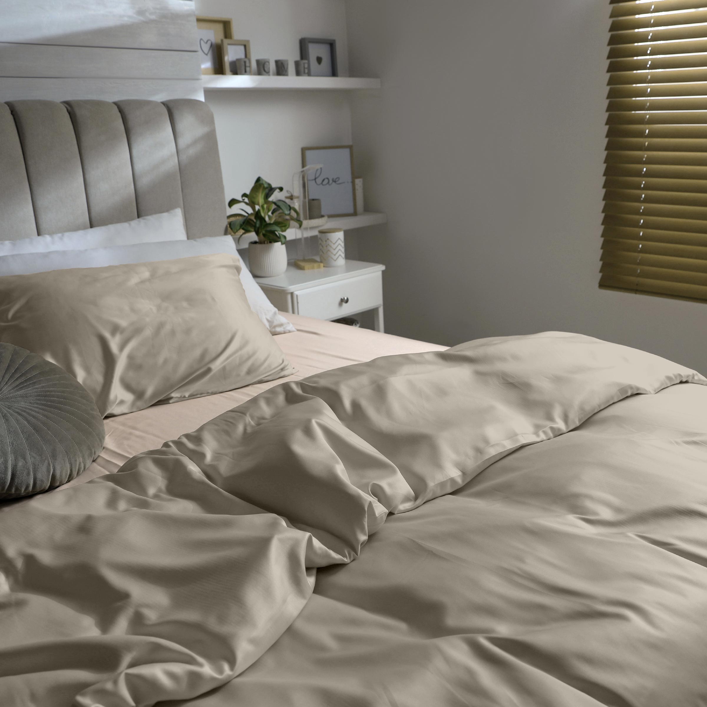 Dommelin Dekbedovertrek Set Satijn 300TC Kaki