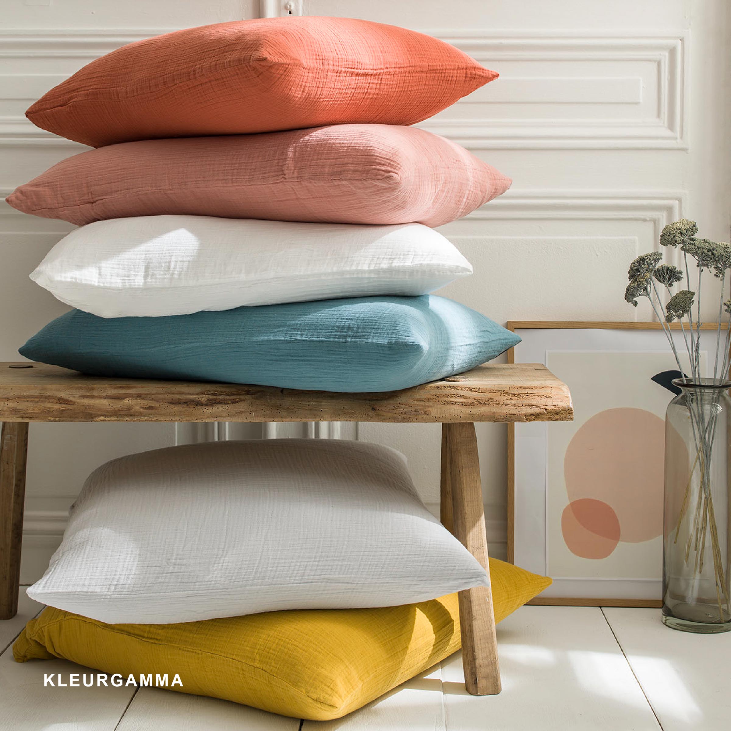 Essix Dekbedovertrek Set Tendresse Stonewashed Katoengaas 145TC Wit 