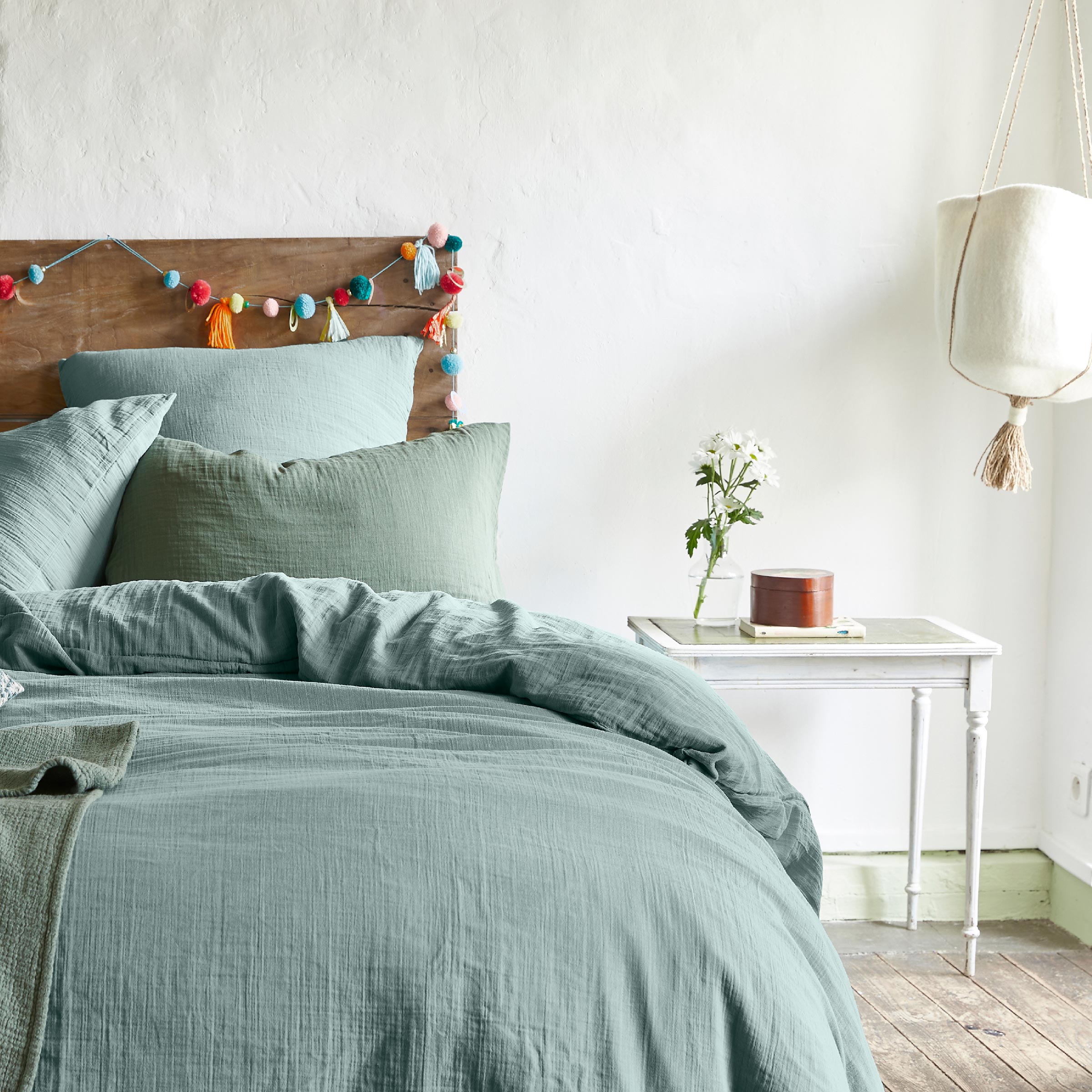 Essix Kussensloop Tendresse Stonewashed Katoengaas 145TC Celadon