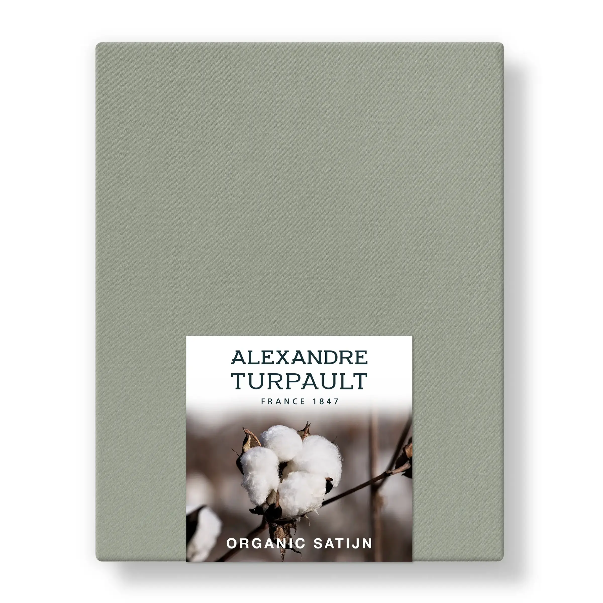 Alexandre Turpault Hoeslaken Hoge Hoek Teophile Organic Satijn 300TC Linden Green