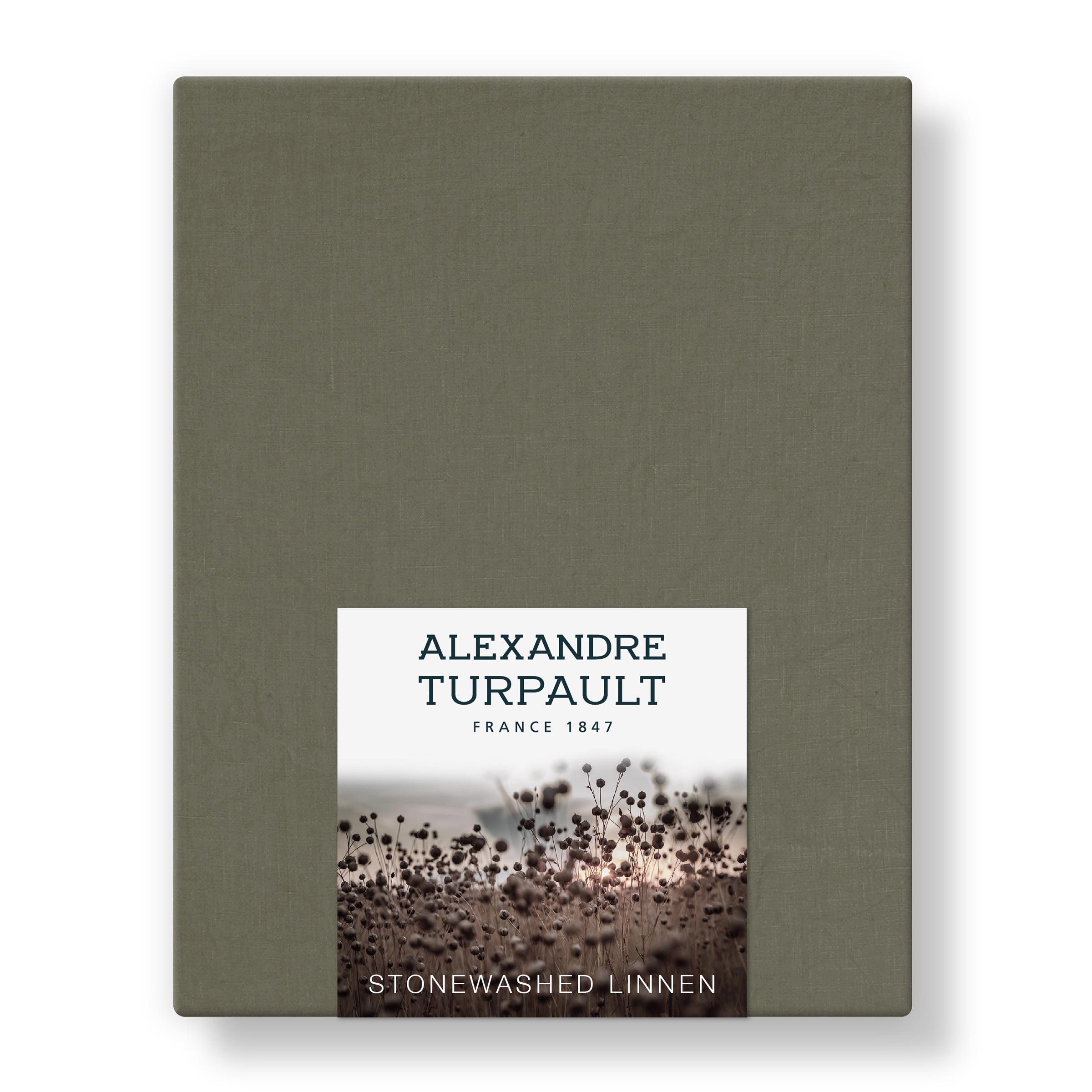 Alexandre Turpault Laken Nouvelle Vague Stonewashed Linnen Kaki 270 x 300 cm