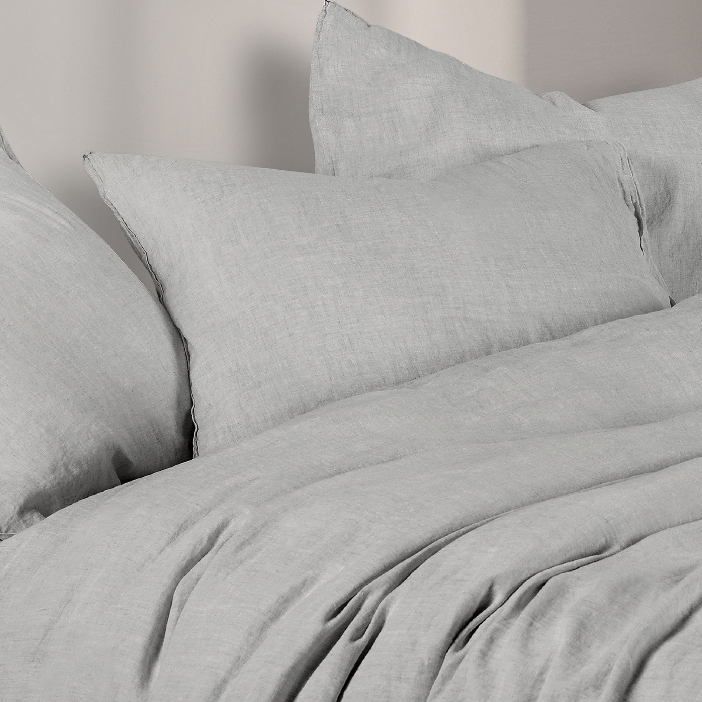 Dommelin Kussensloop Tough Stonewashed Linnen Lichtgrijs 60 x 70 cm