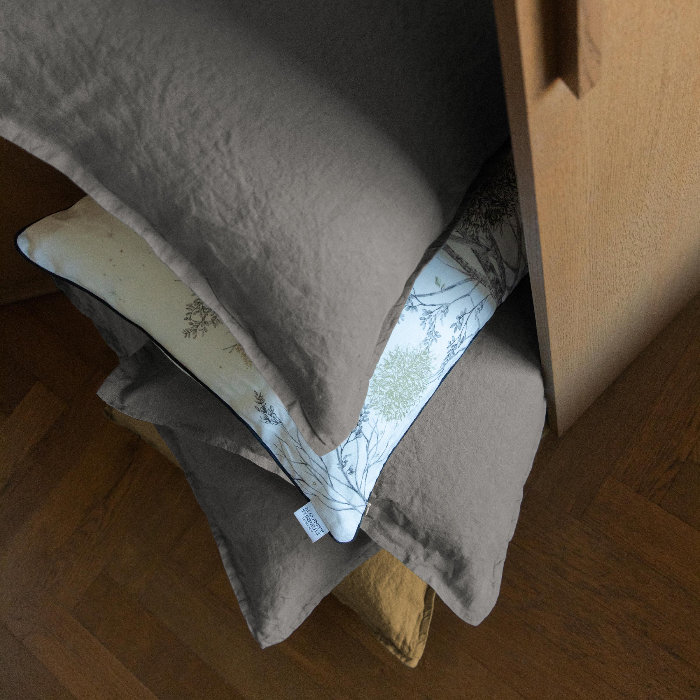 Alexandre Turpault Dekbedovertrek Nouvelle Vague Stonewashed Linnen Kaki