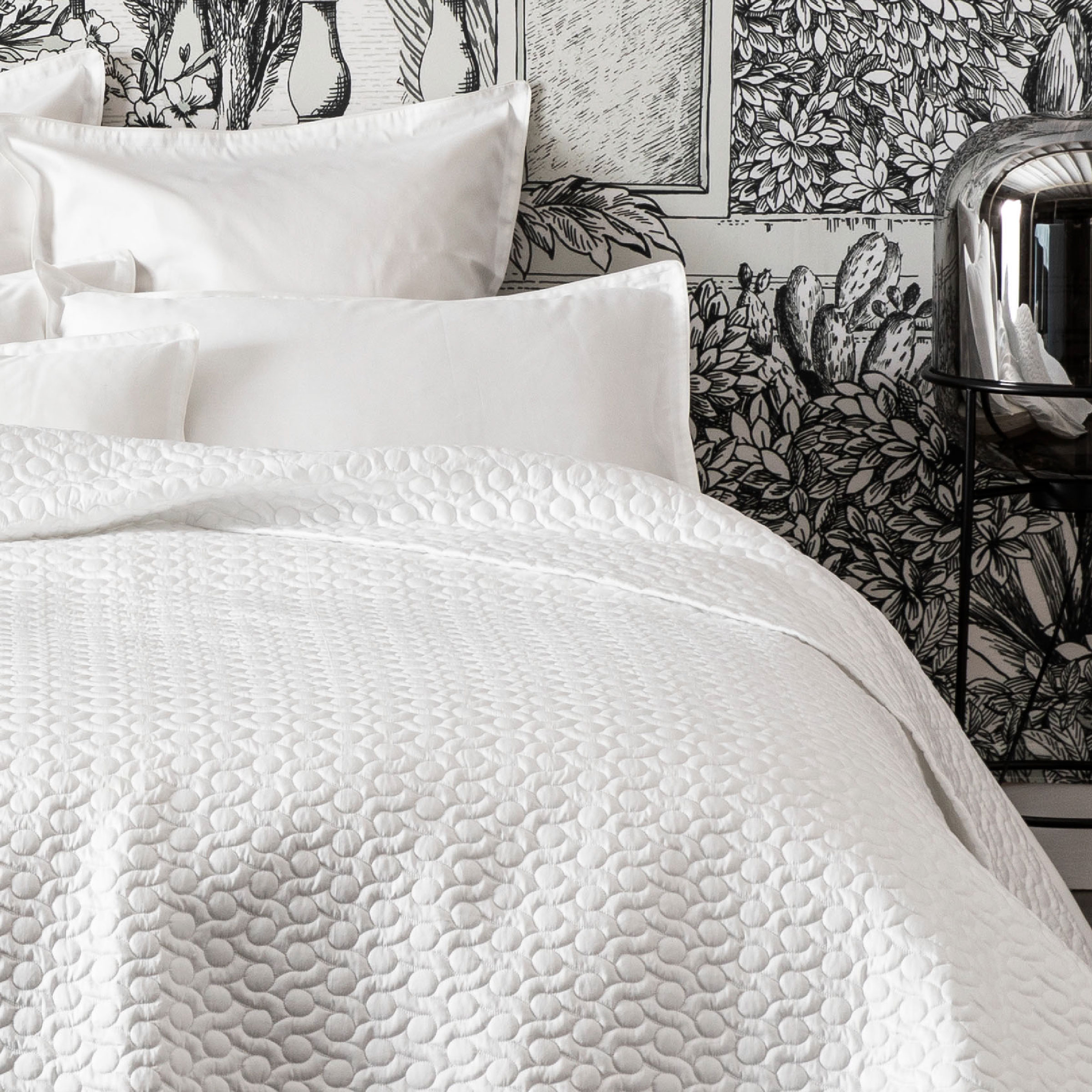 Alexandre Turpault Sprei Poesie Satijn Wit 260 x 240 cm