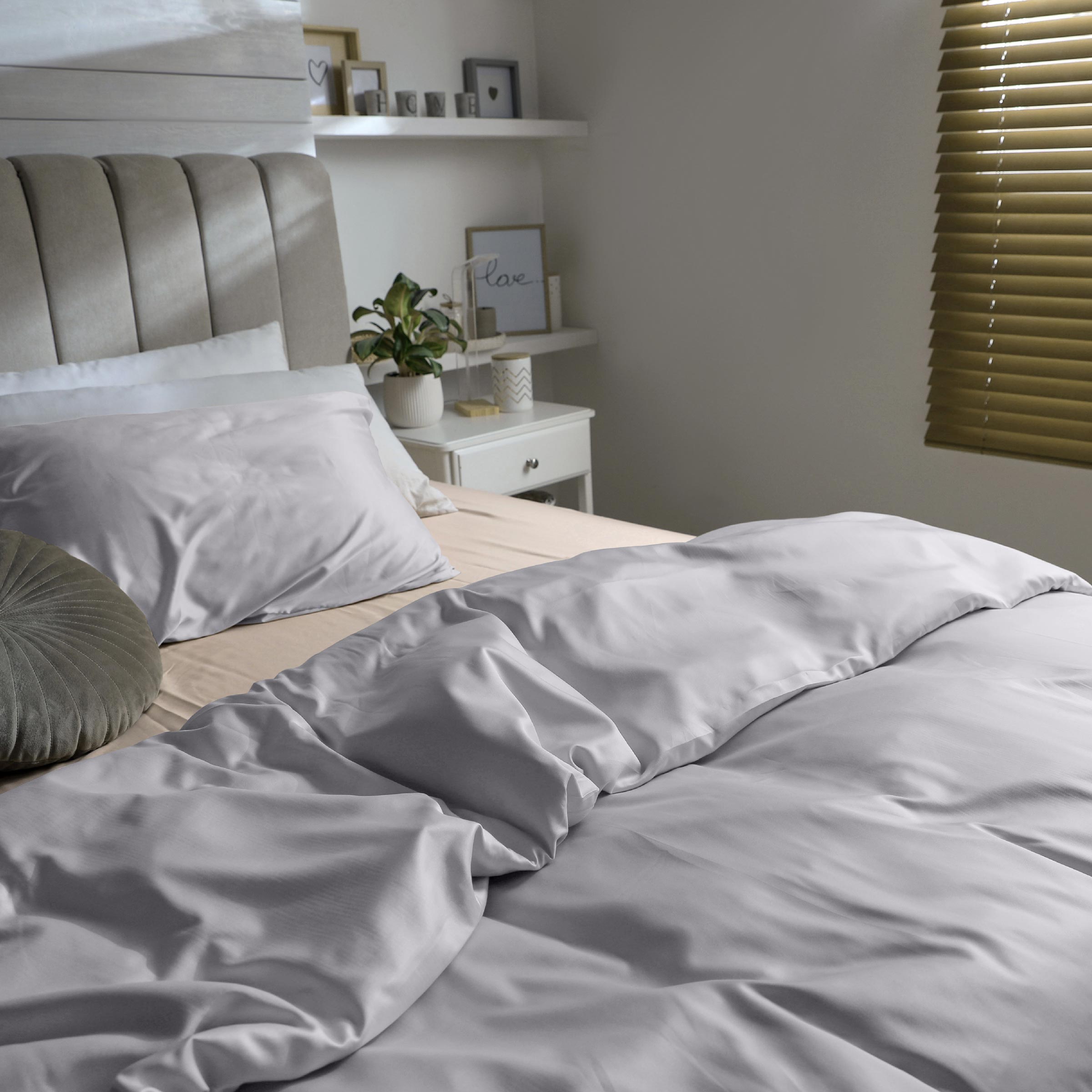 Dommelin Dekbedovertrek Set Satijn 300TC Muisgrijs