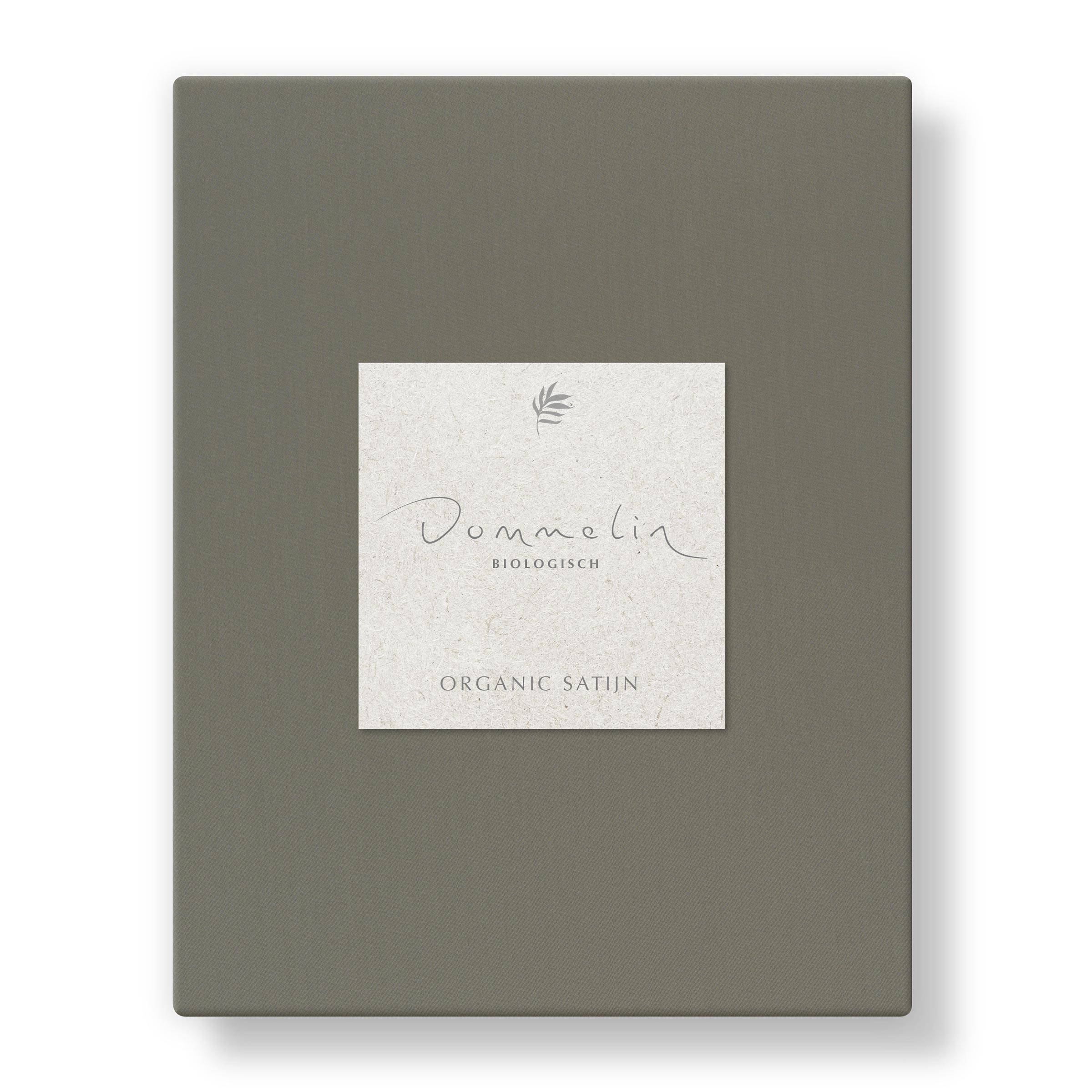 Dommelin Dubbel Split Topper Hoeslaken Organic Satijn 300TC Boomschors   