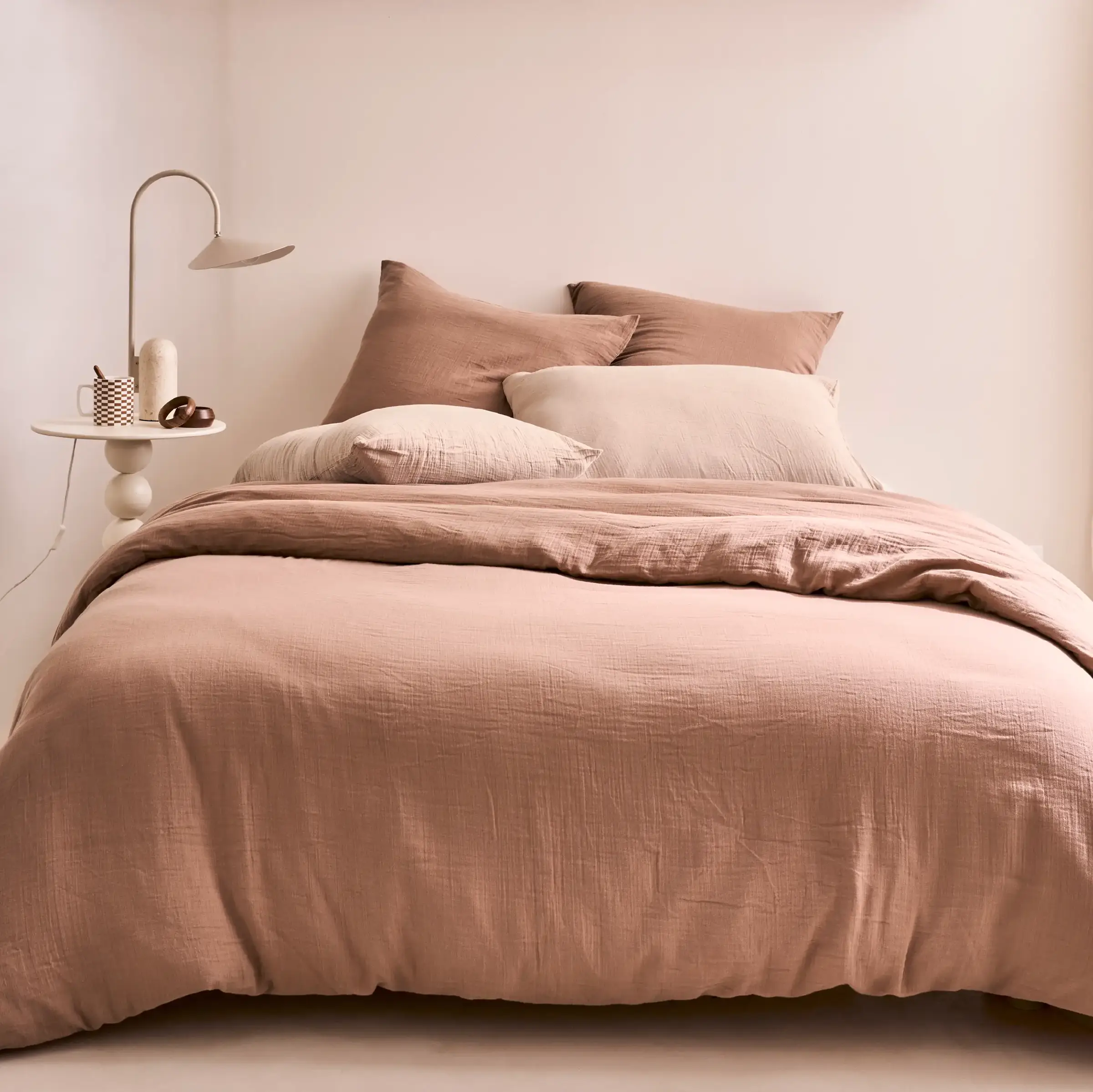 Essix Dekbedovertrek Tendresse Stonewashed Katoengaas 145TC Mocha