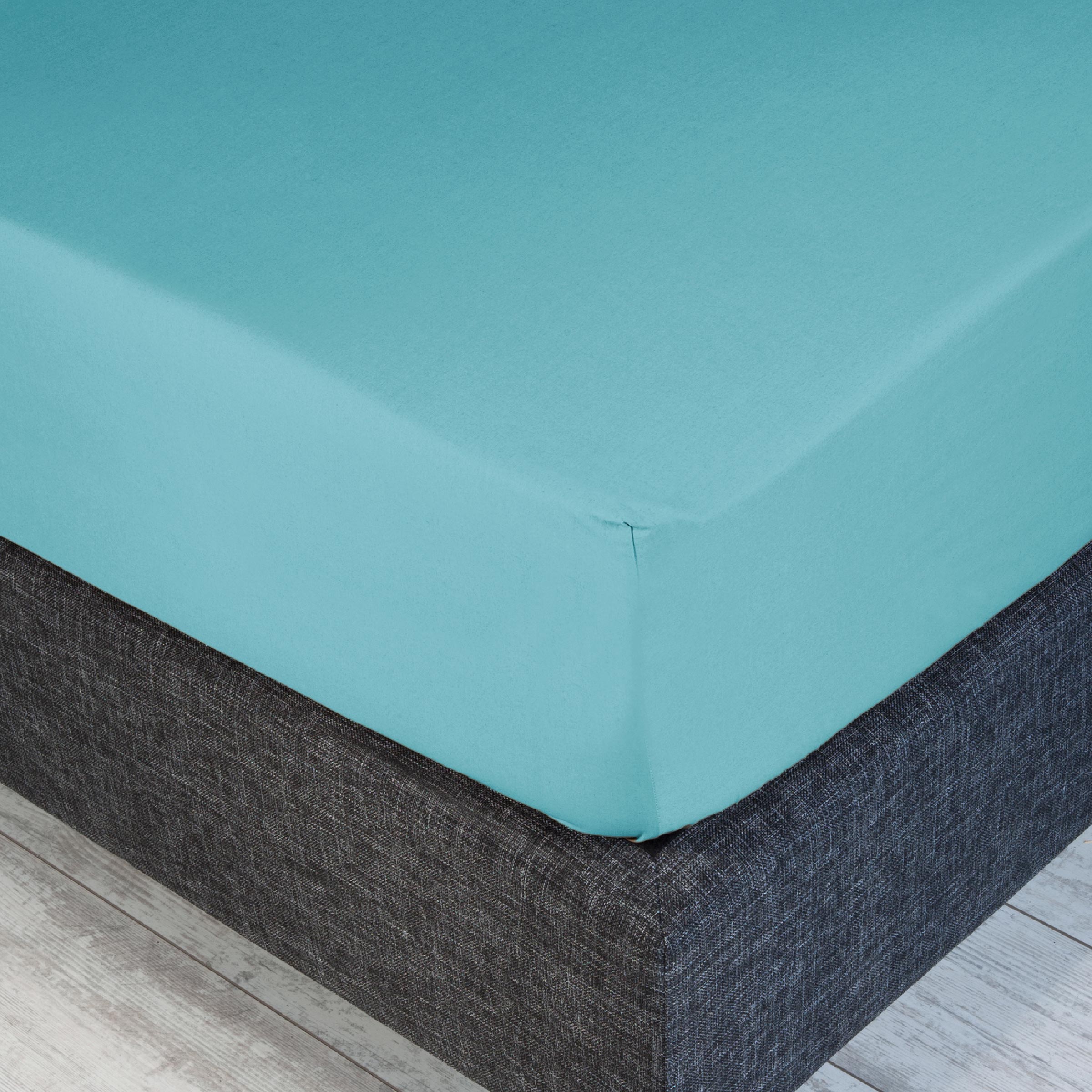 Dommelin Hoeslaken Hoge Hoek Percal 200TC Aquamarijn