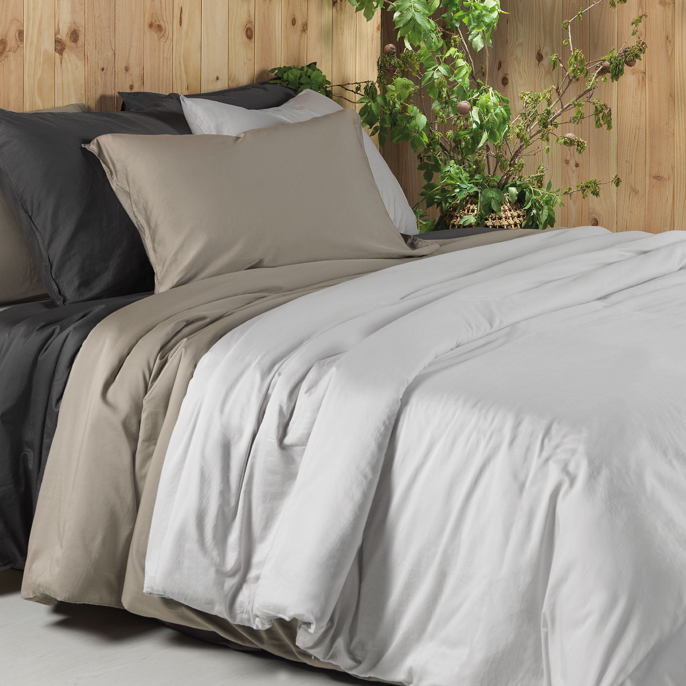 Dommelin Dekbedovertrekset Lavado Stonewashed Satijn 300TC Zilver