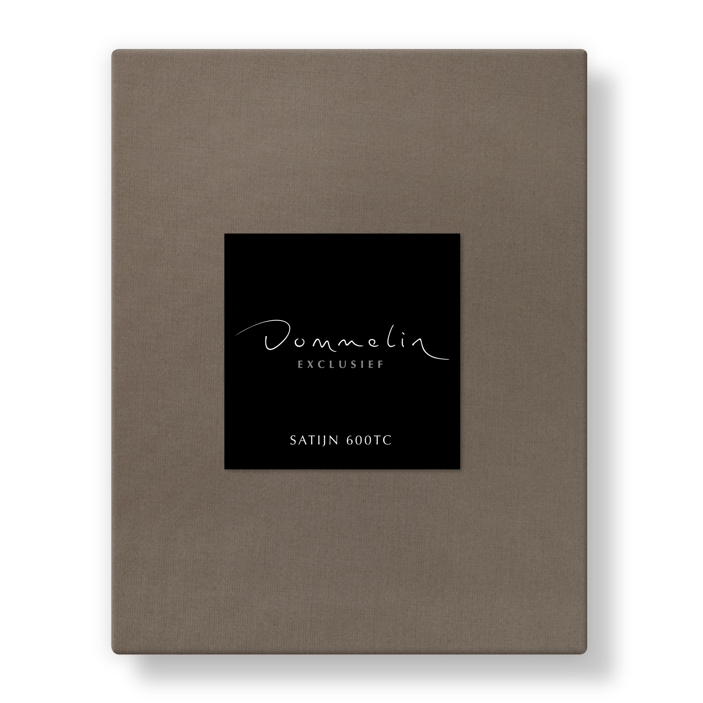 Dommelin Dubbel Split Hoeslaken Hoge Hoek Satijn 600TC Truffel