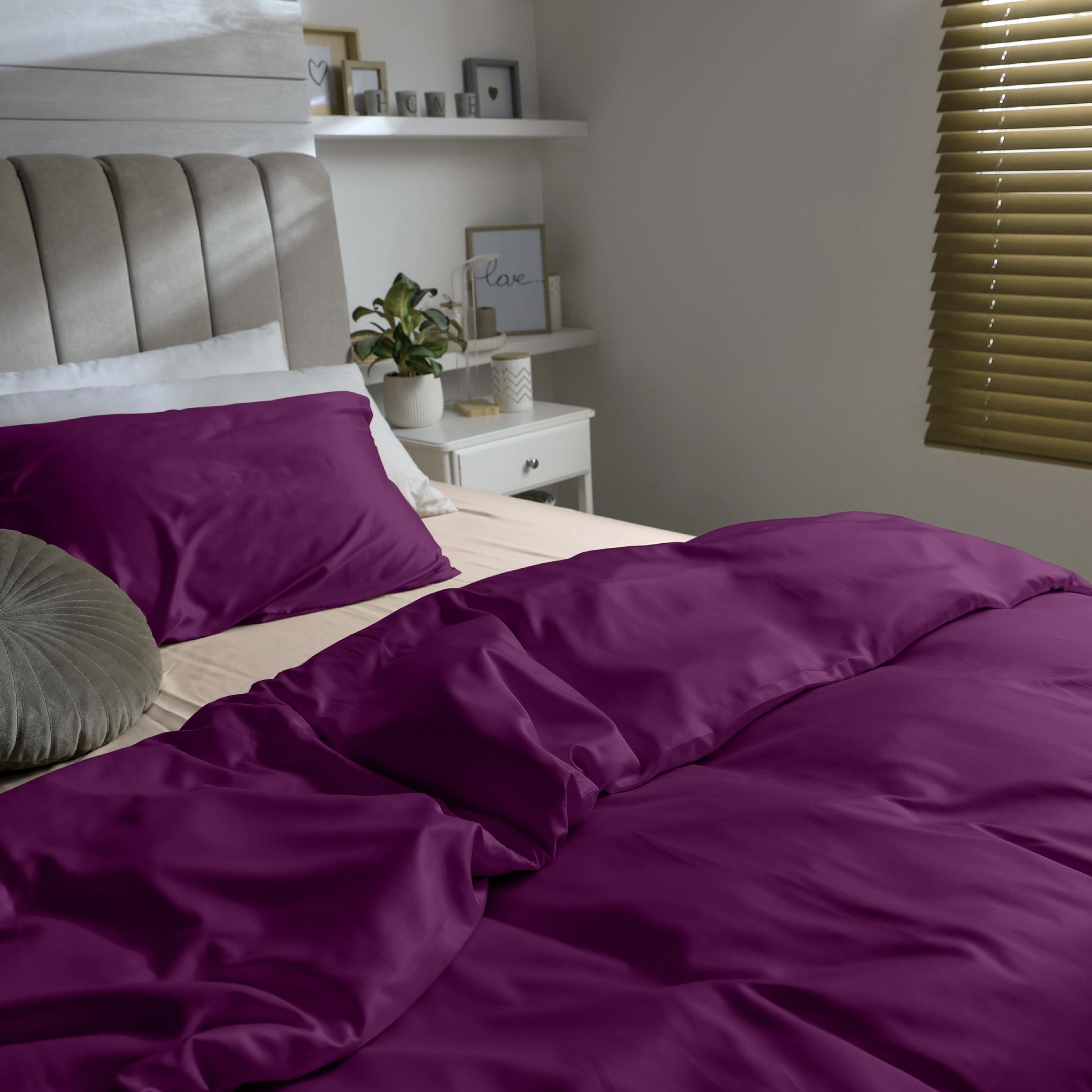 Dommelin Dekbedovertrek Set Satijn 300TC Aubergine