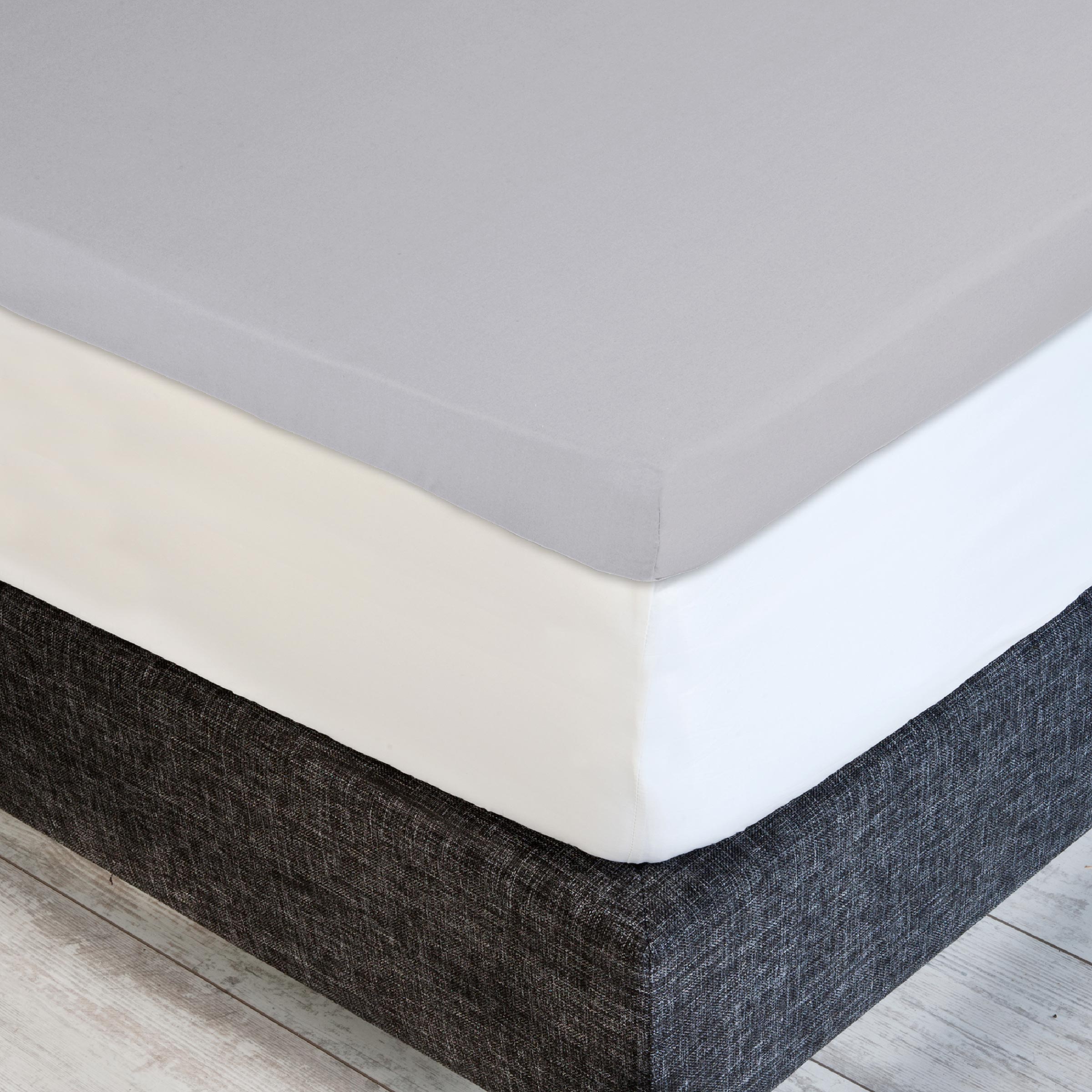 Dommelin Dubbel Split Topper Hoeslaken Satijn 300TC Muisgrijs