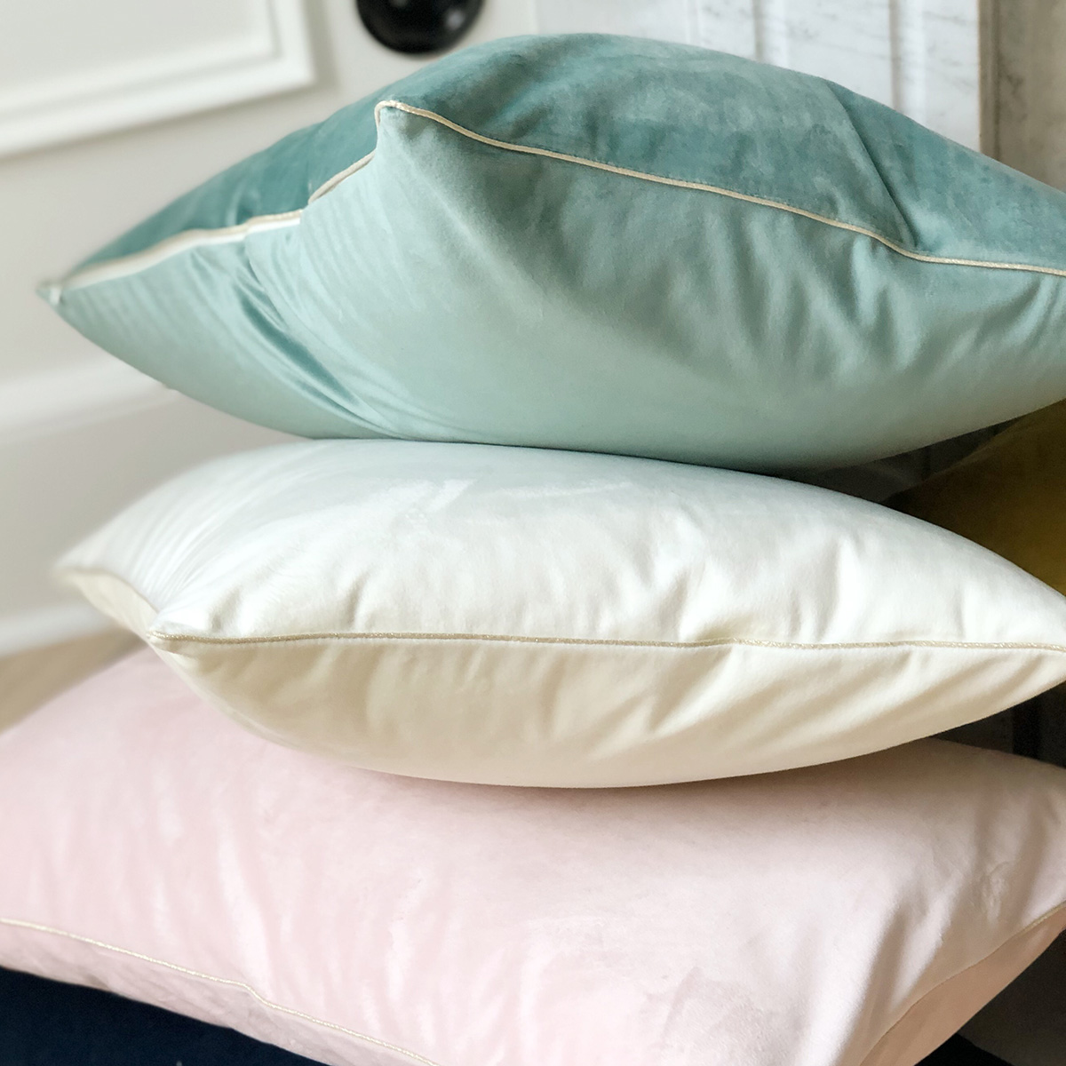 Essix Sierkussenhoes Gatsby Fluweel Lait d'Amande 40 x 60 cm