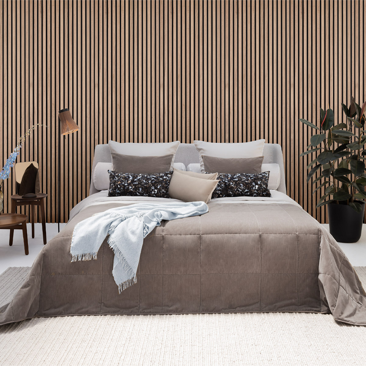 Mrs.Me Bedeind Sprei Hero Velours Taupe 140 x 300 cm