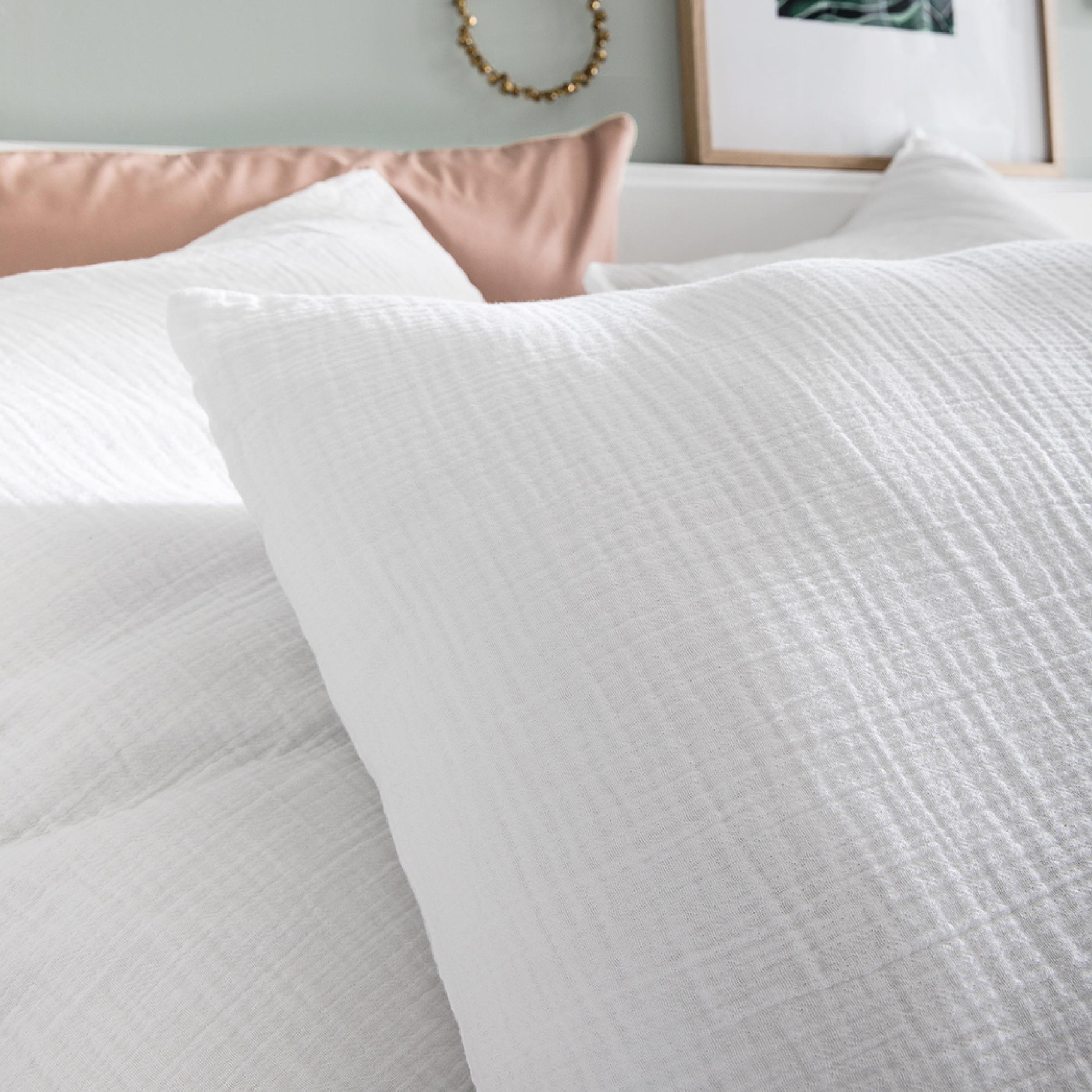 Essix Kussensloop Tendresse Stonewashed Katoengaas 145TC Wit