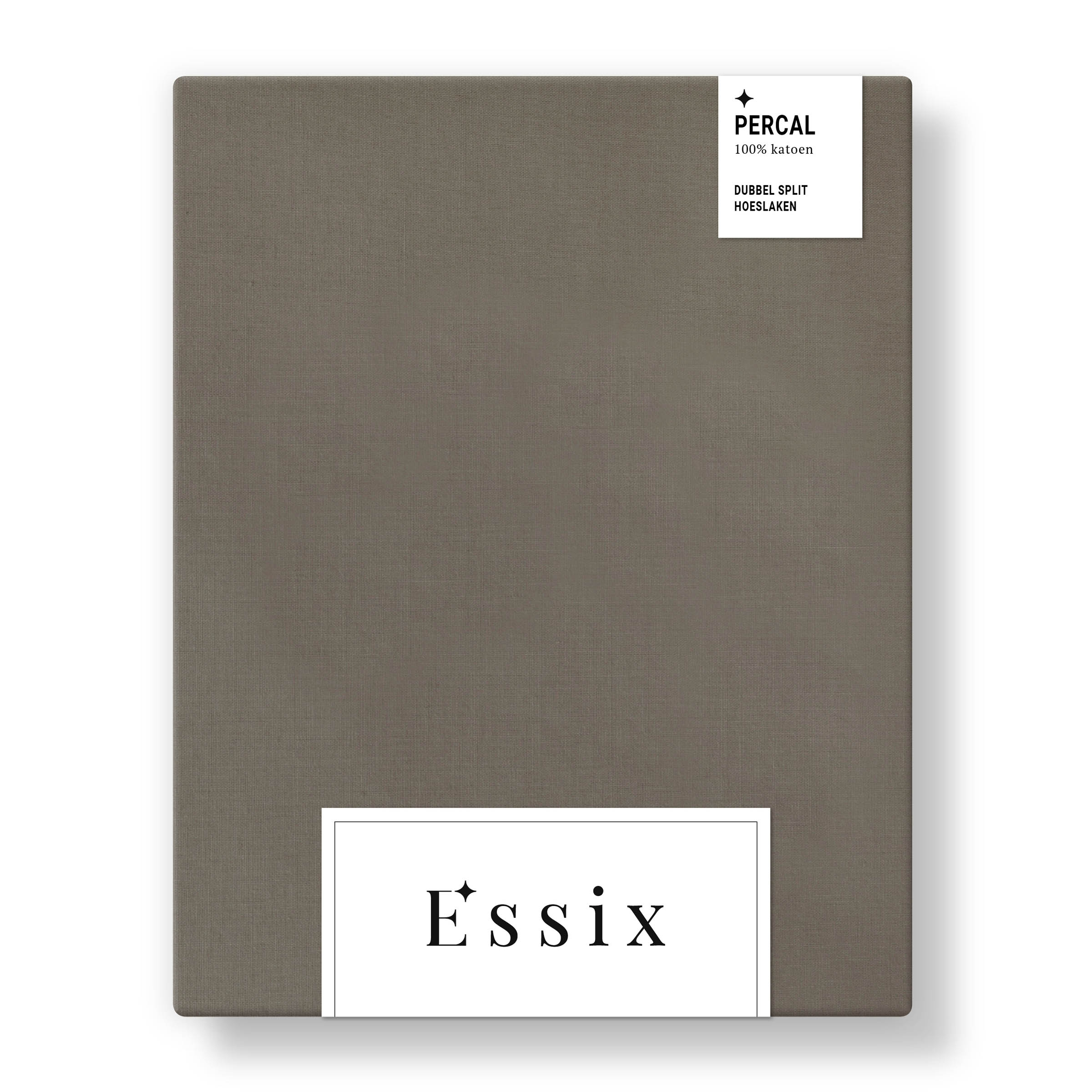 Essix Dubbel Split Hoeslaken Premiere Percal Taupe