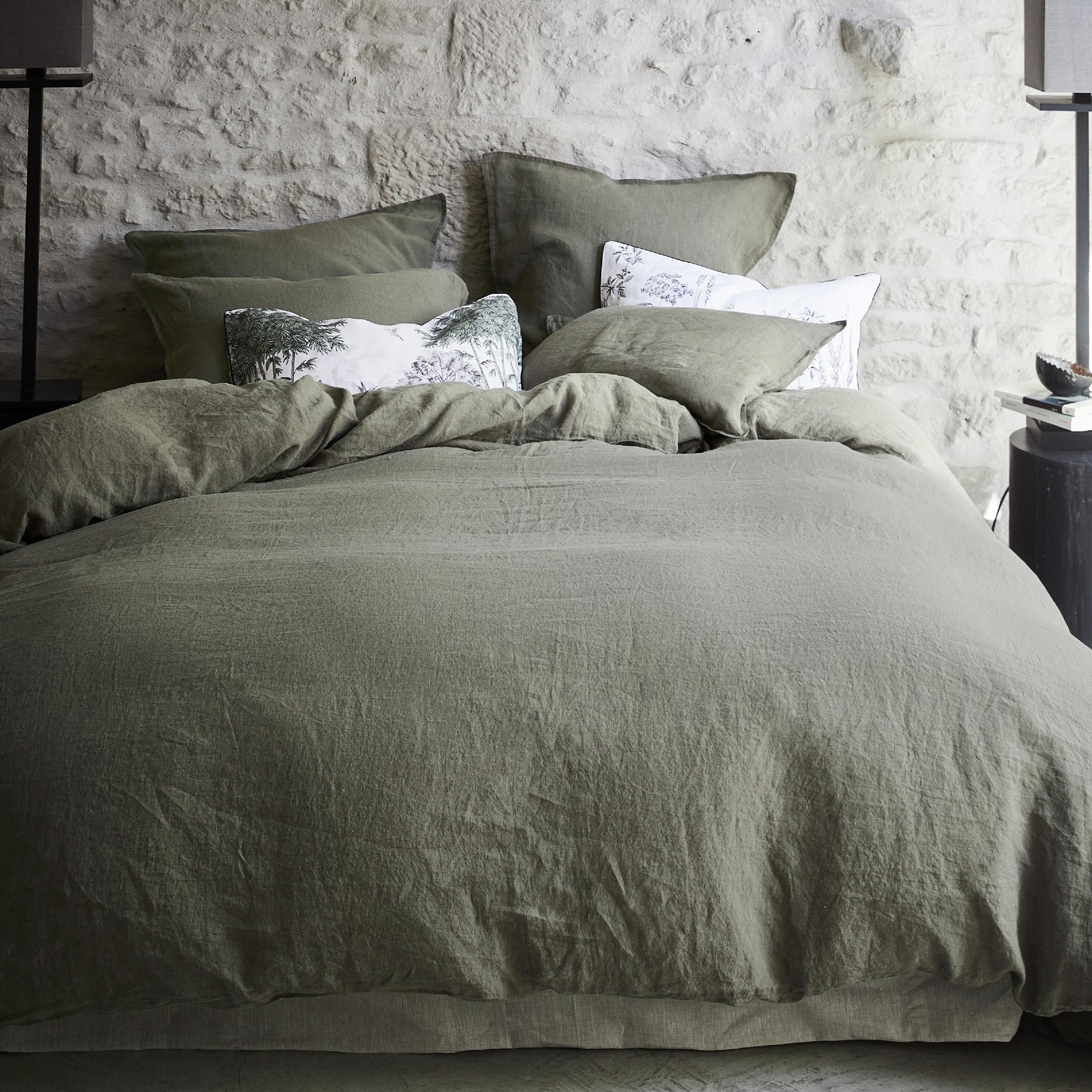 Alexandre Turpault Dekbedovertrek Nouvelle Vague Stonewashed Linnen Kaki