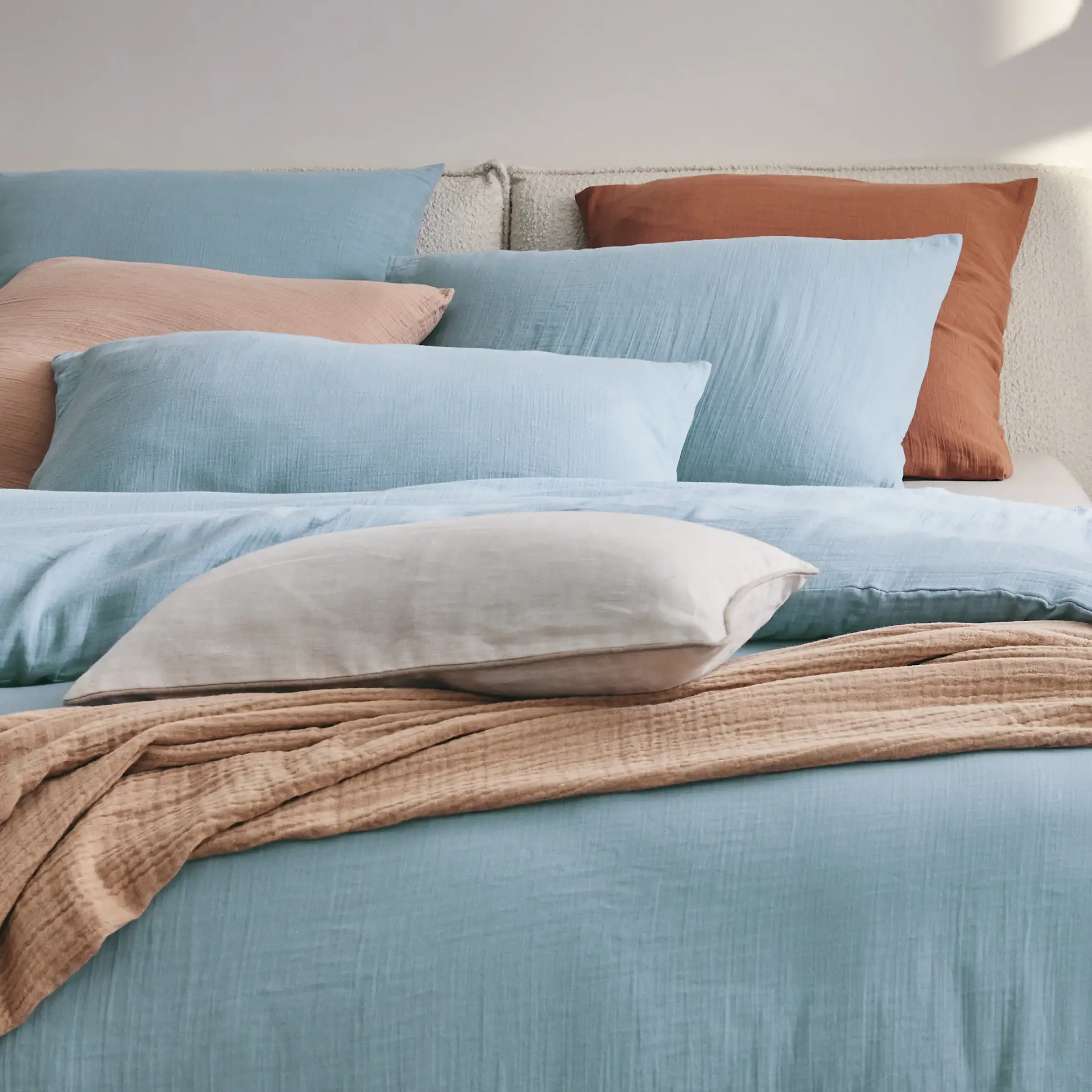 Essix Dekbedovertrek Tendresse Stonewashed Katoengaas 145TC Heure Bleue