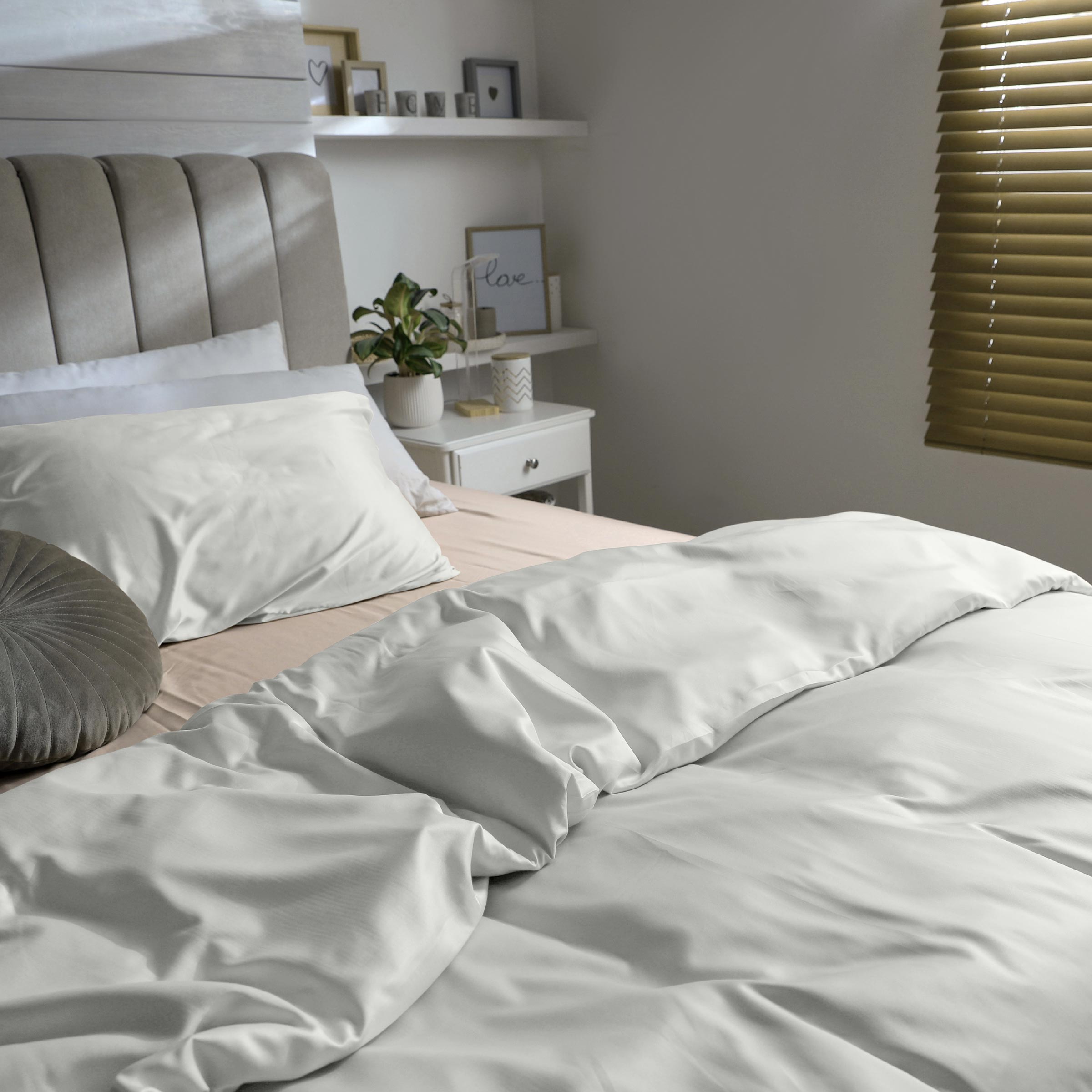 Dommelin Dekbedovertrek Set Satijn 300TC Zilver