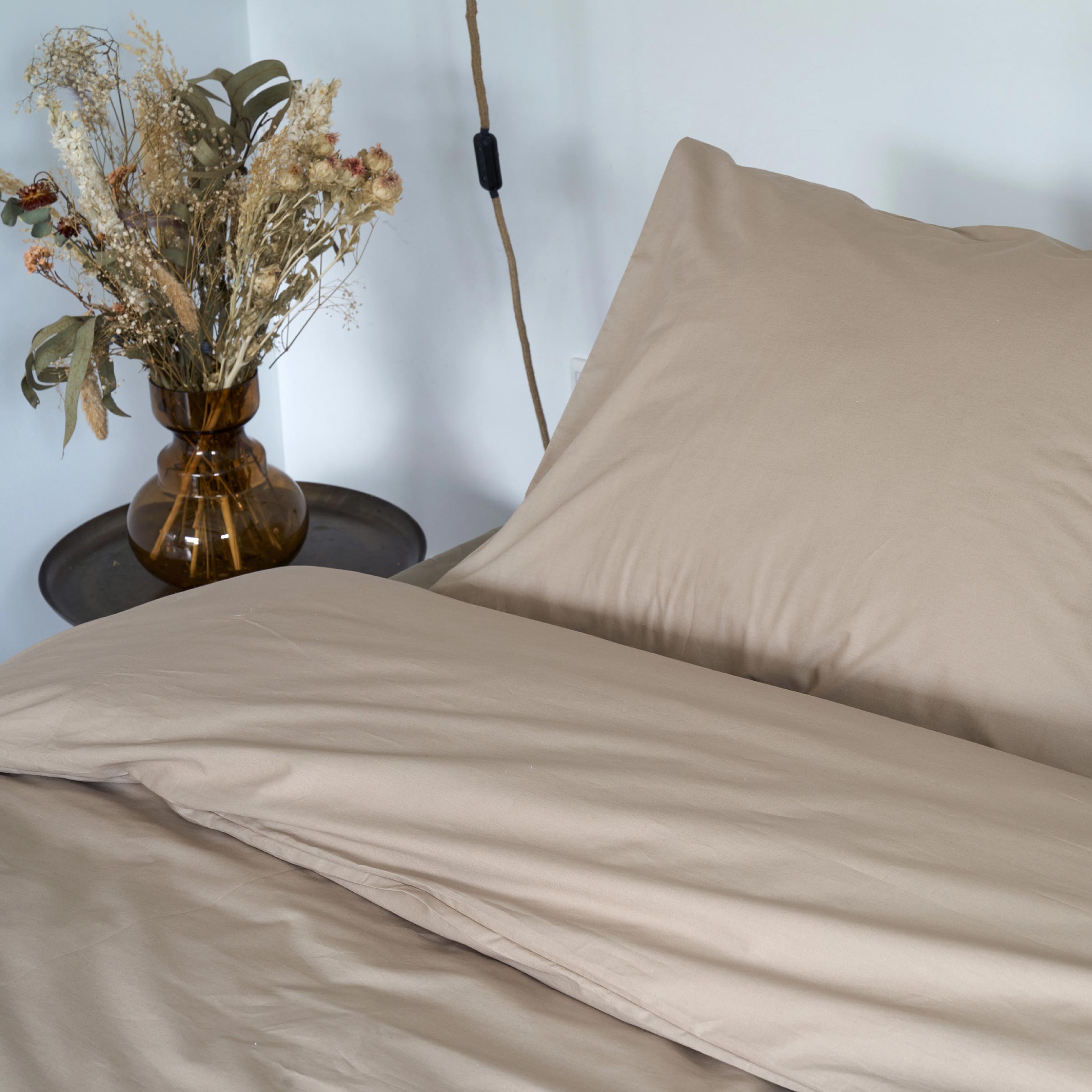 Dommelin Laken Organic Percal 200TC Hazelnoot