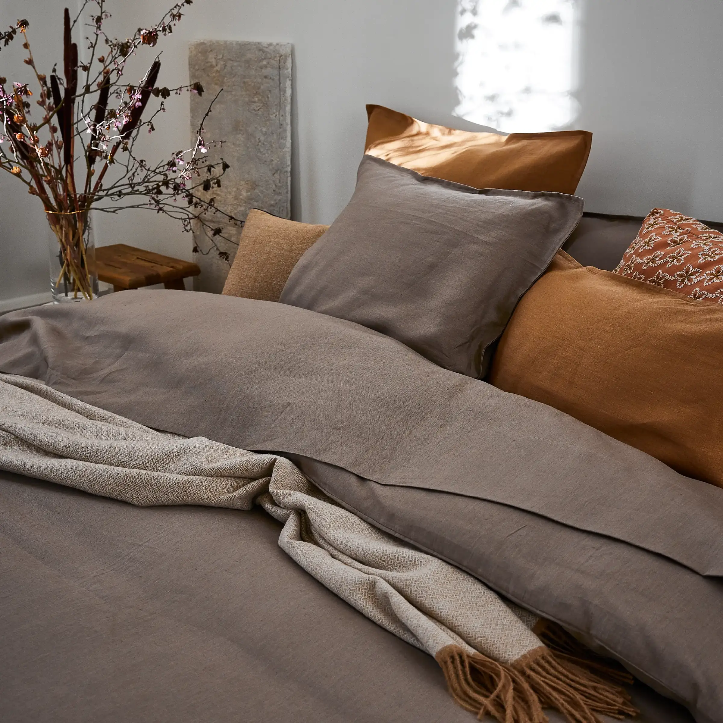 Alexandre Turpault Hoeslaken Nouvelle Vague Stonewashed Linnen Reed Brown