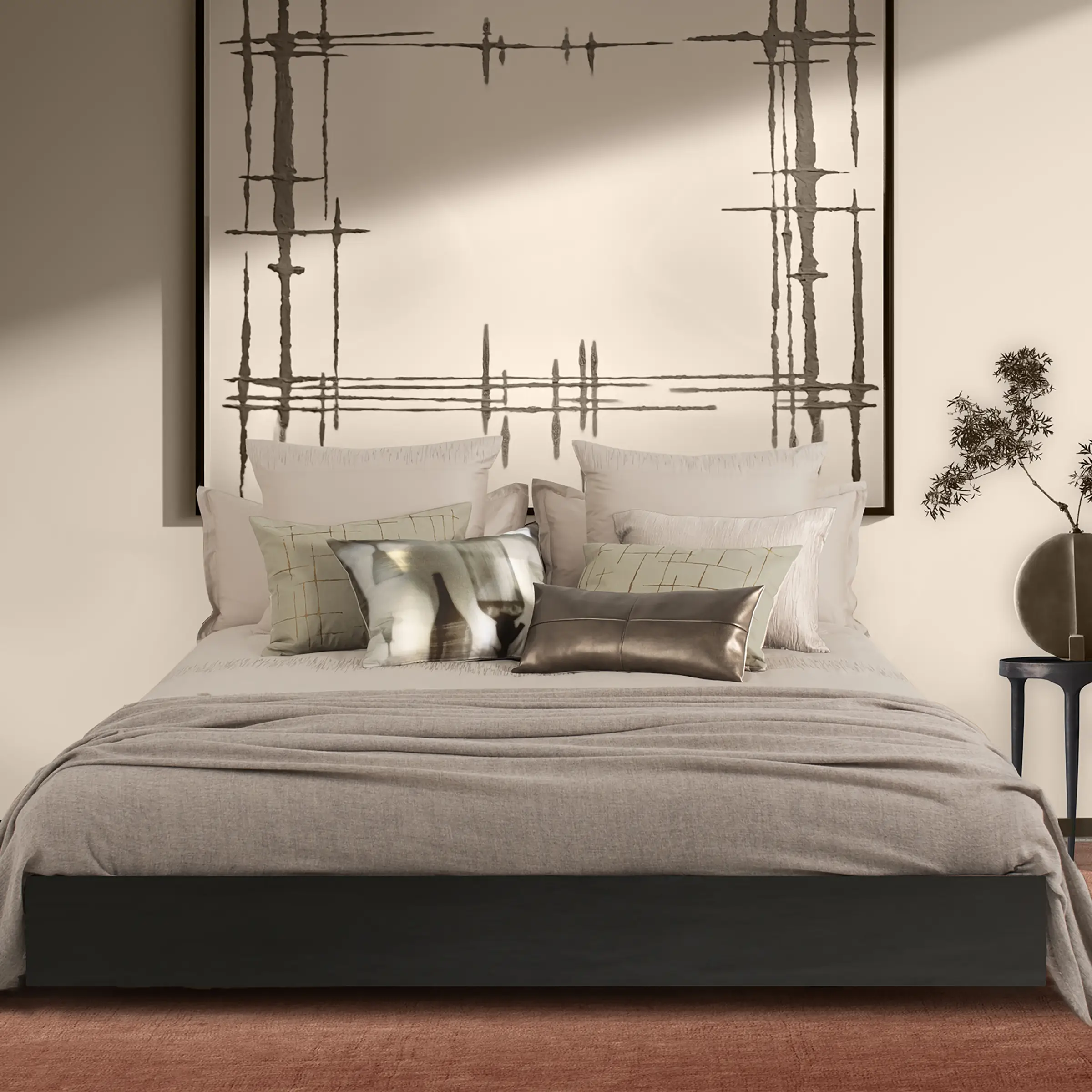 Mrs.Me Dekbedovertrekset Code Satijn 300TC Beige