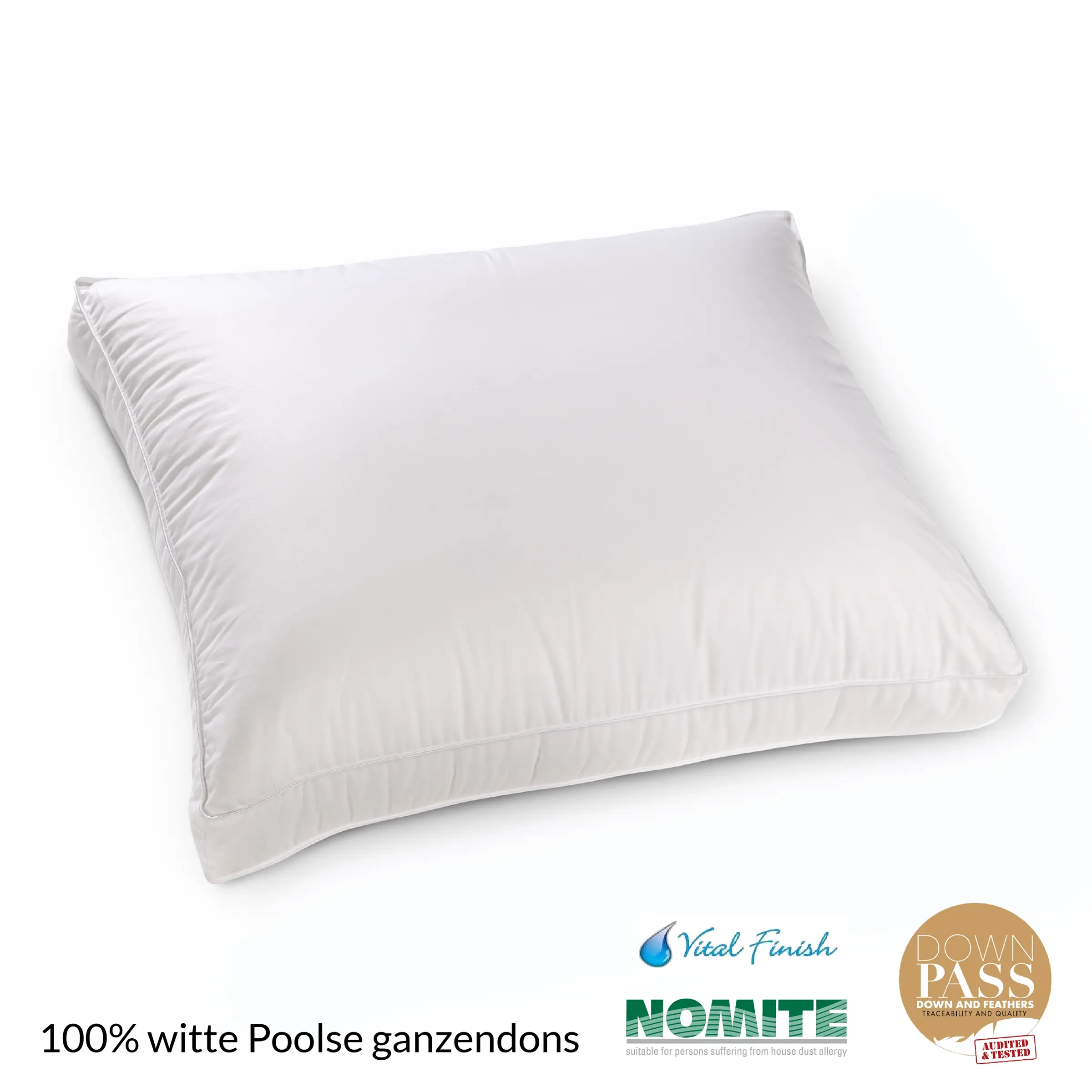 Jonk Kussen Sevilla 100% witte Poolse Ganzen Dons Box 60 x 70 cm