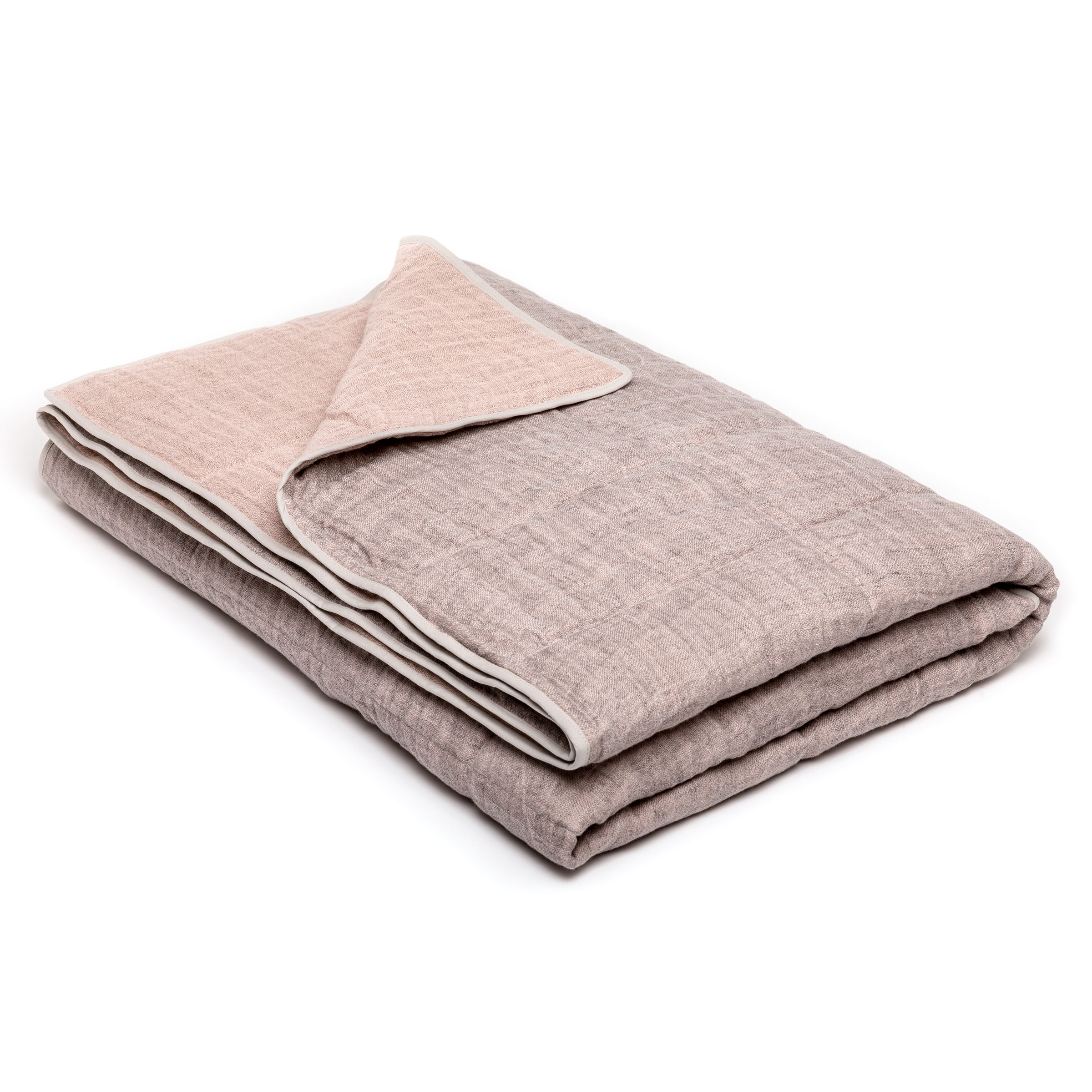 Mrs.Me Bedeind Sprei Celeste Linnen Grey - Blush 140 x 300 cm