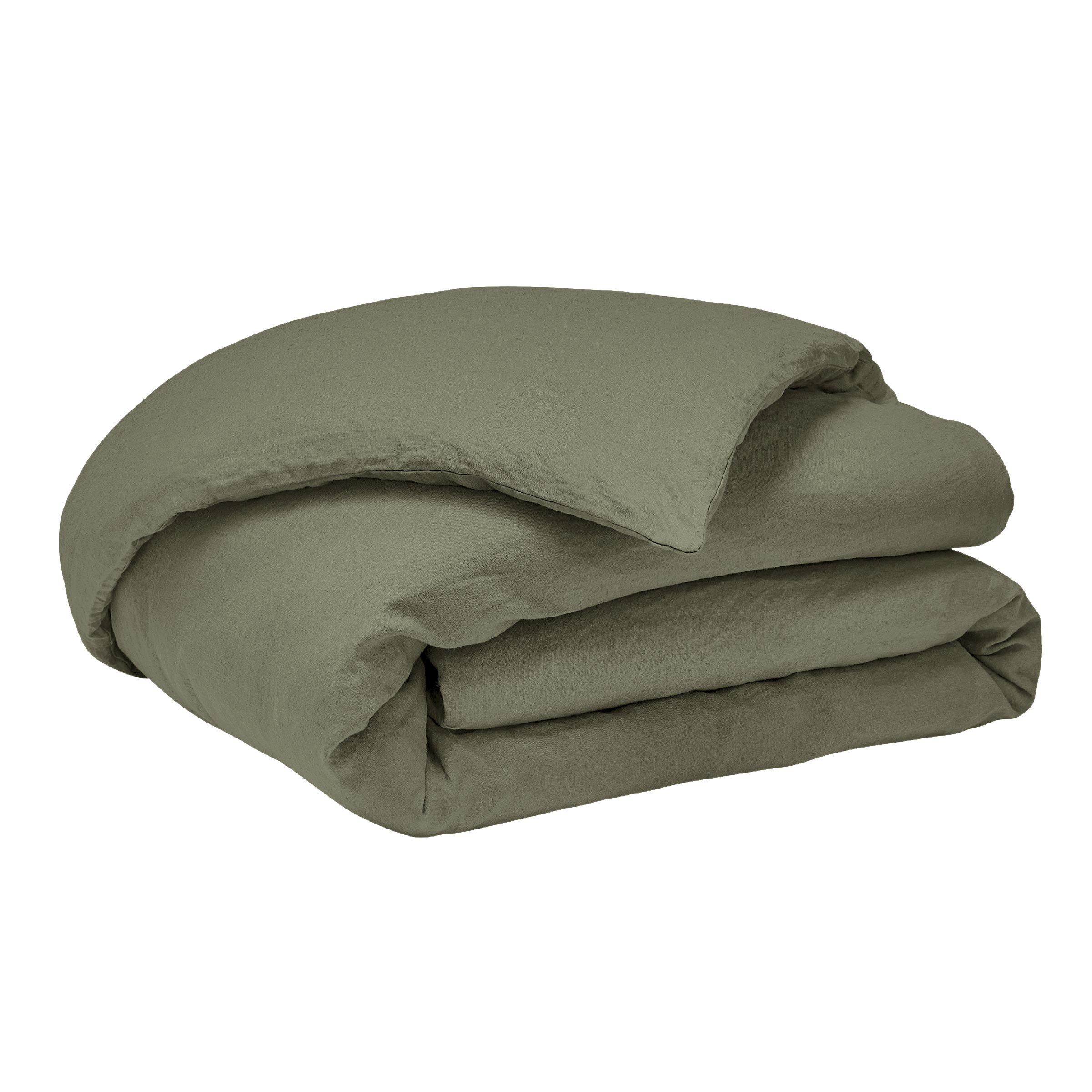 Alexandre Turpault Dekbedovertrek Nouvelle Vague Stonewashed Linnen Kaki