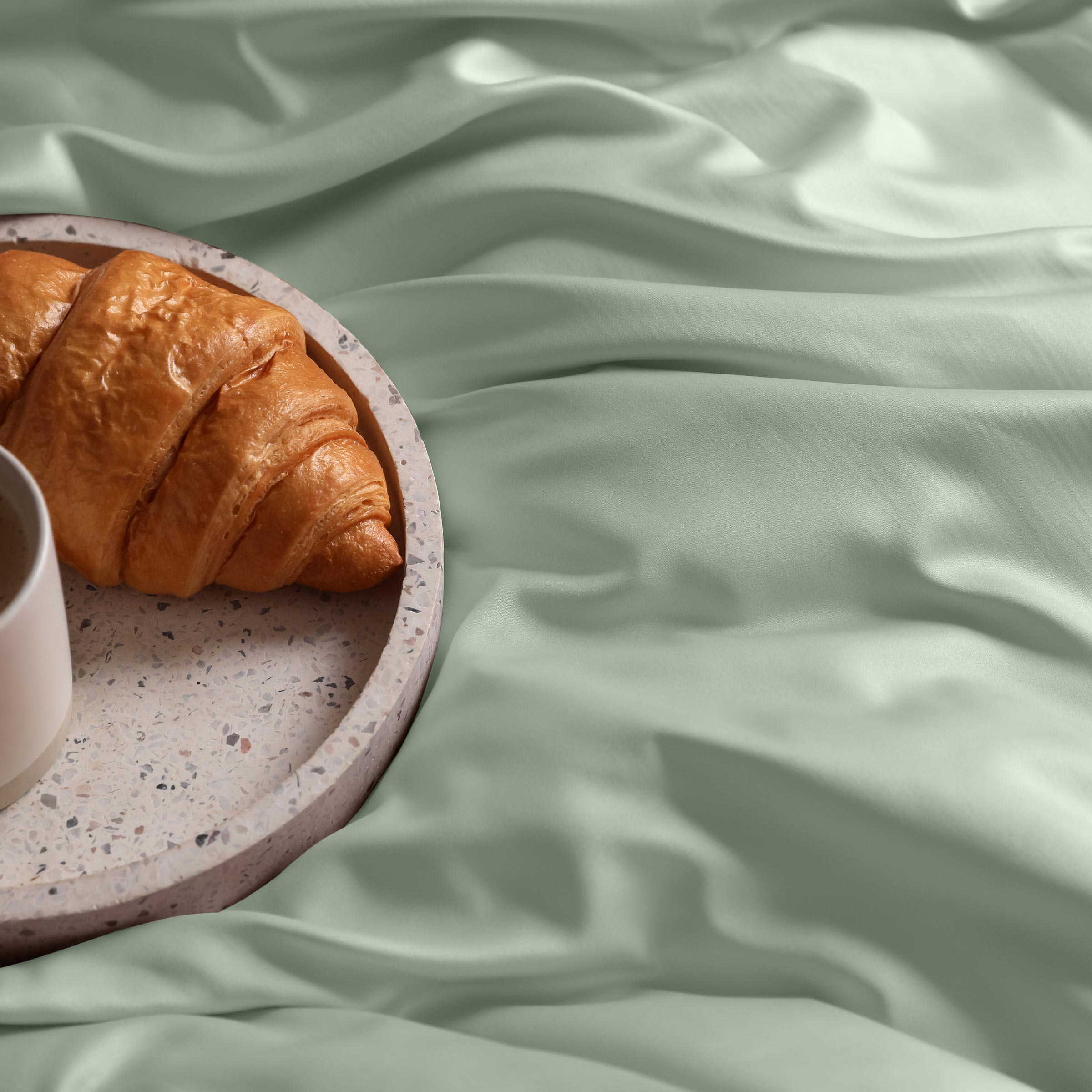 Dommelin Dekbedovertrek Set Satijn 300TC Spargroen