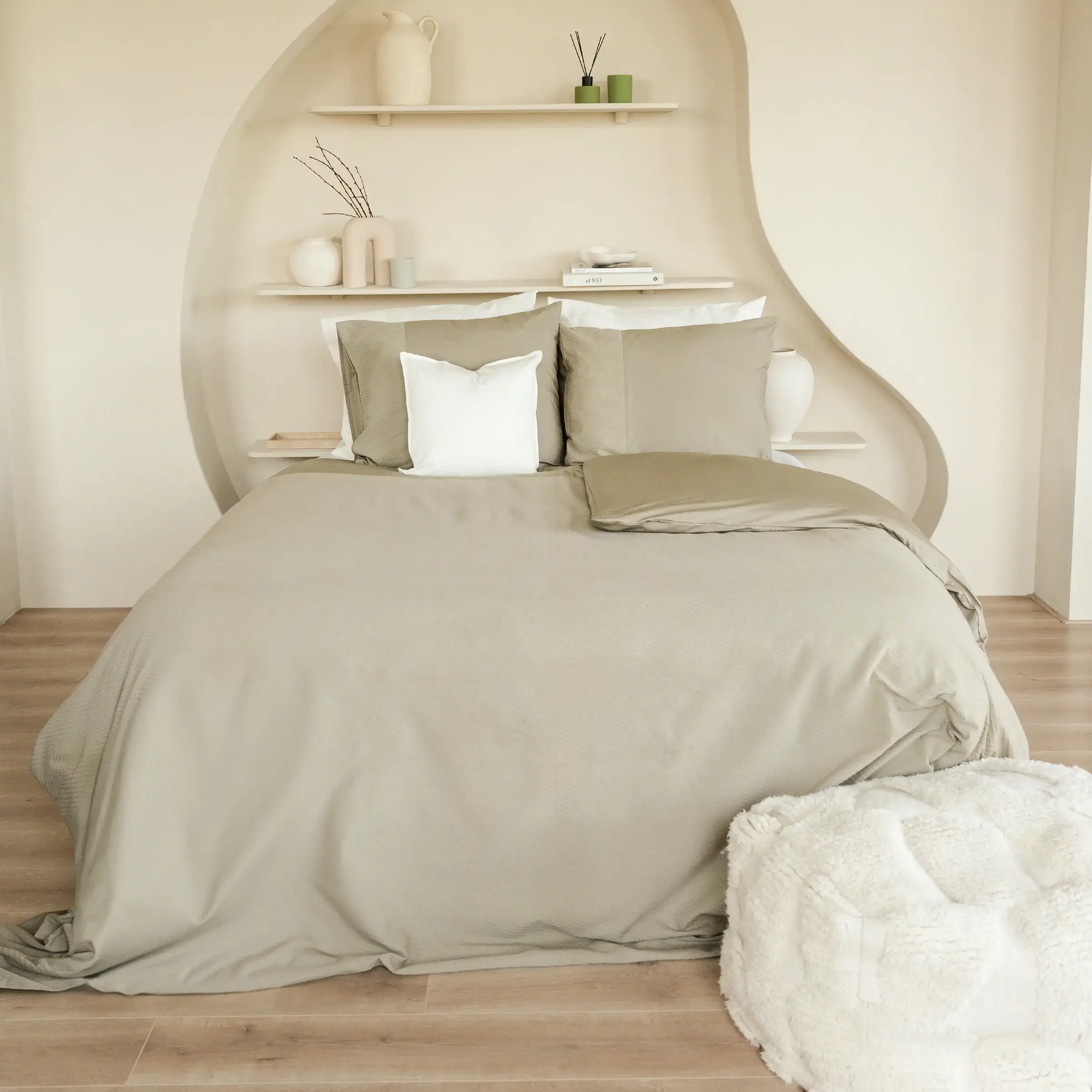 Dommelin Dekbedovertrekset Liva Percal 200TC Kaki