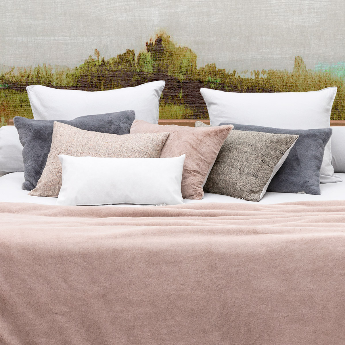 Mrs.Me Bedeind Sprei Caprice Imitatiebont Soft Pink 150 x 300 cm