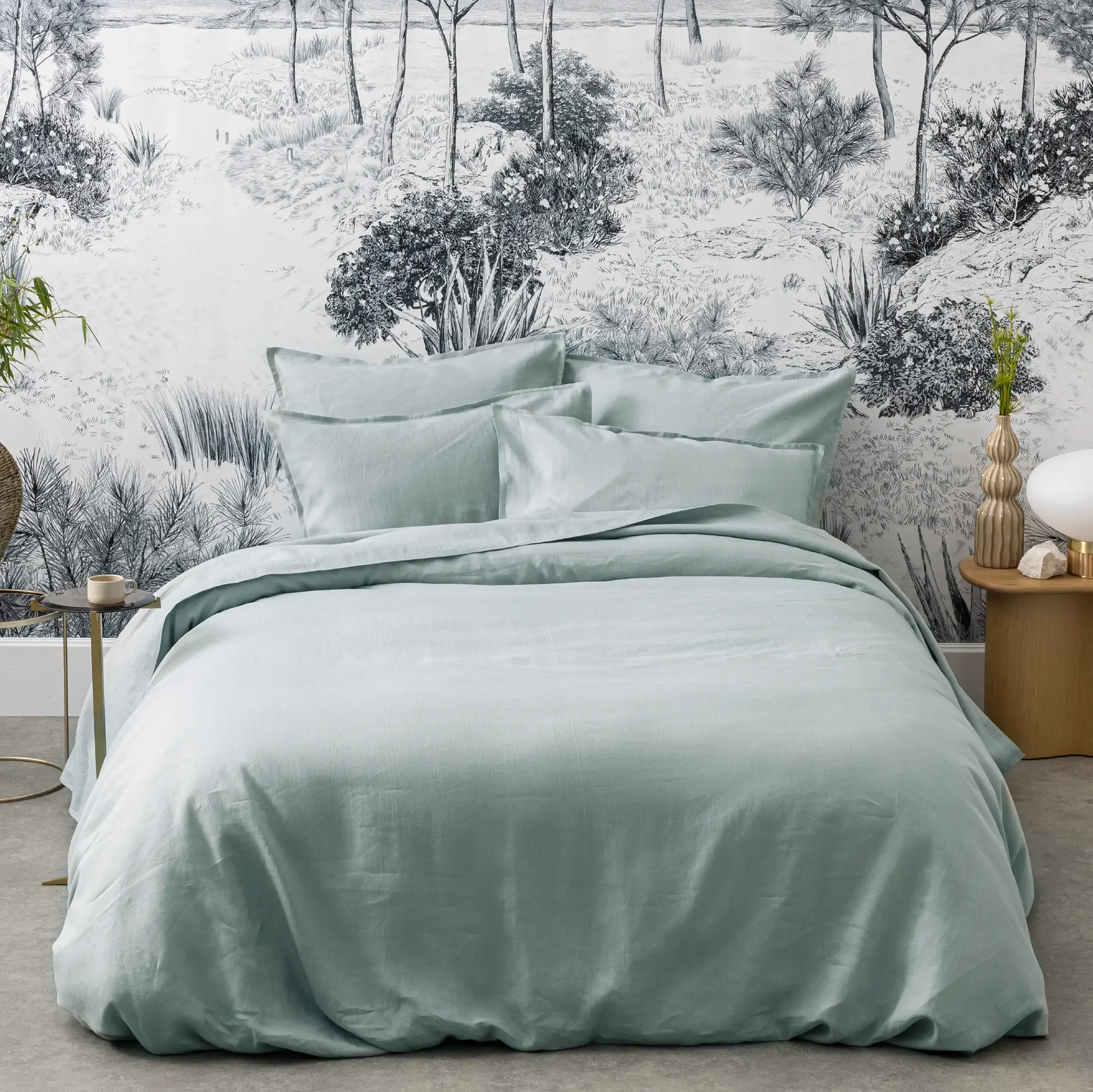 Alexandre Turpault Dekbedovertrek Nouvelle Vague Stonewashed Linnen Eau