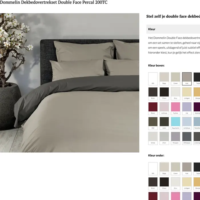 Dommelin maatwerk percal 200TC