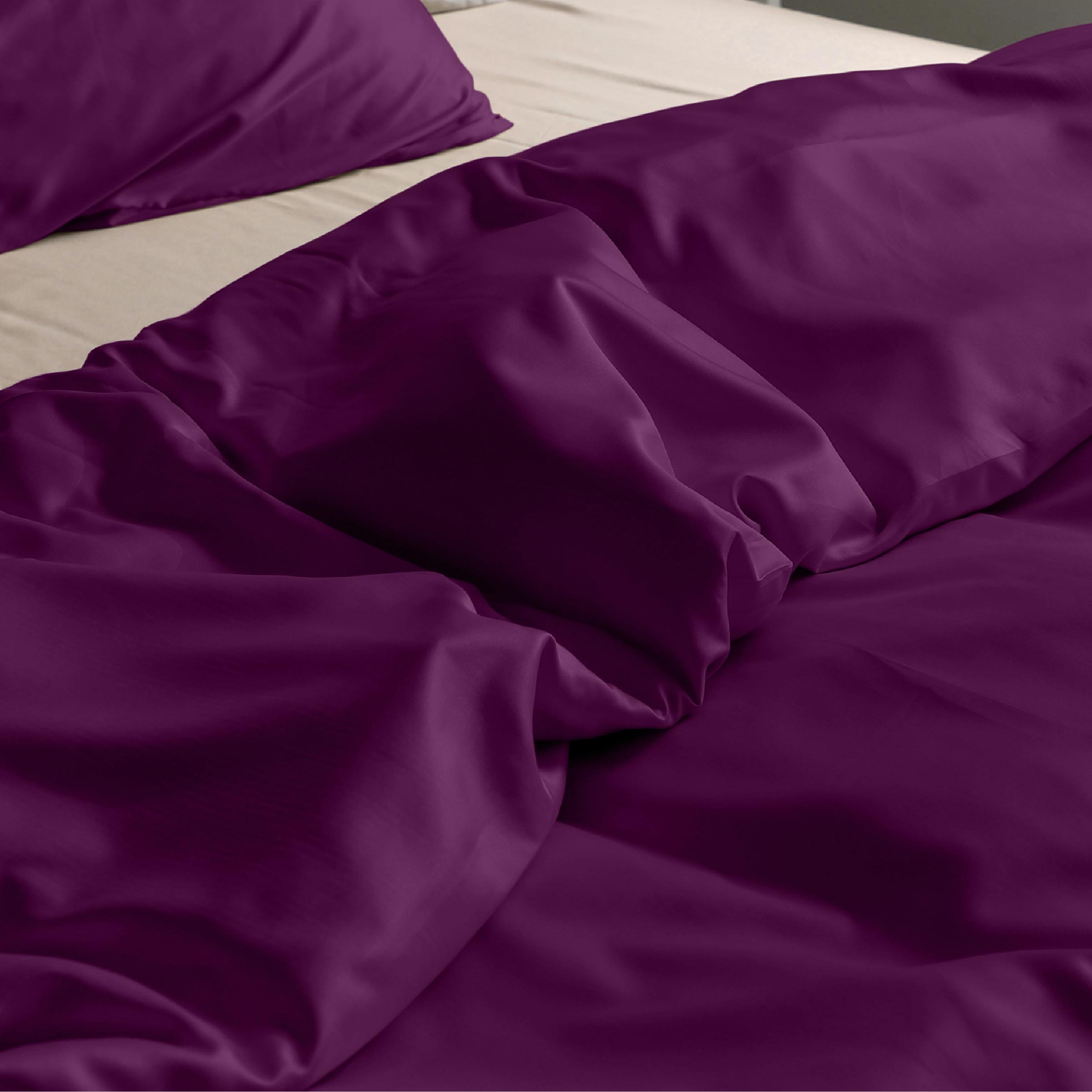 Dommelin Dekbedovertrek Set Satijn 300TC Aubergine